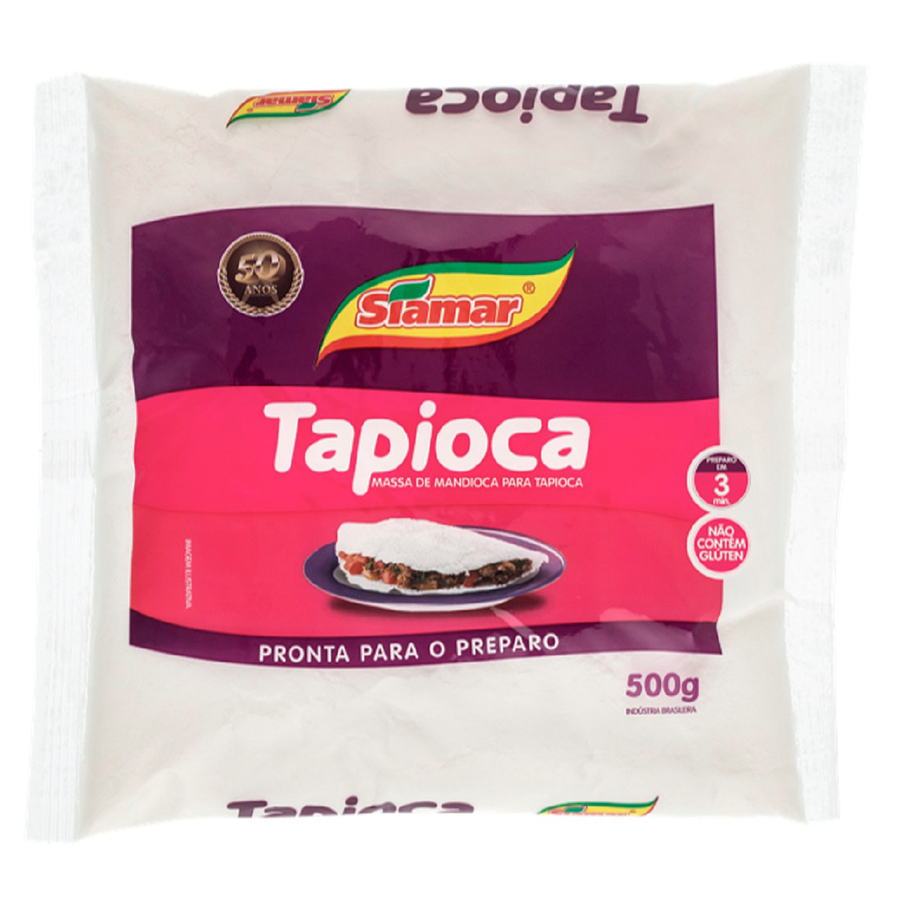 Massa de Mandioca para Tapioca Siamar Pacote 500g