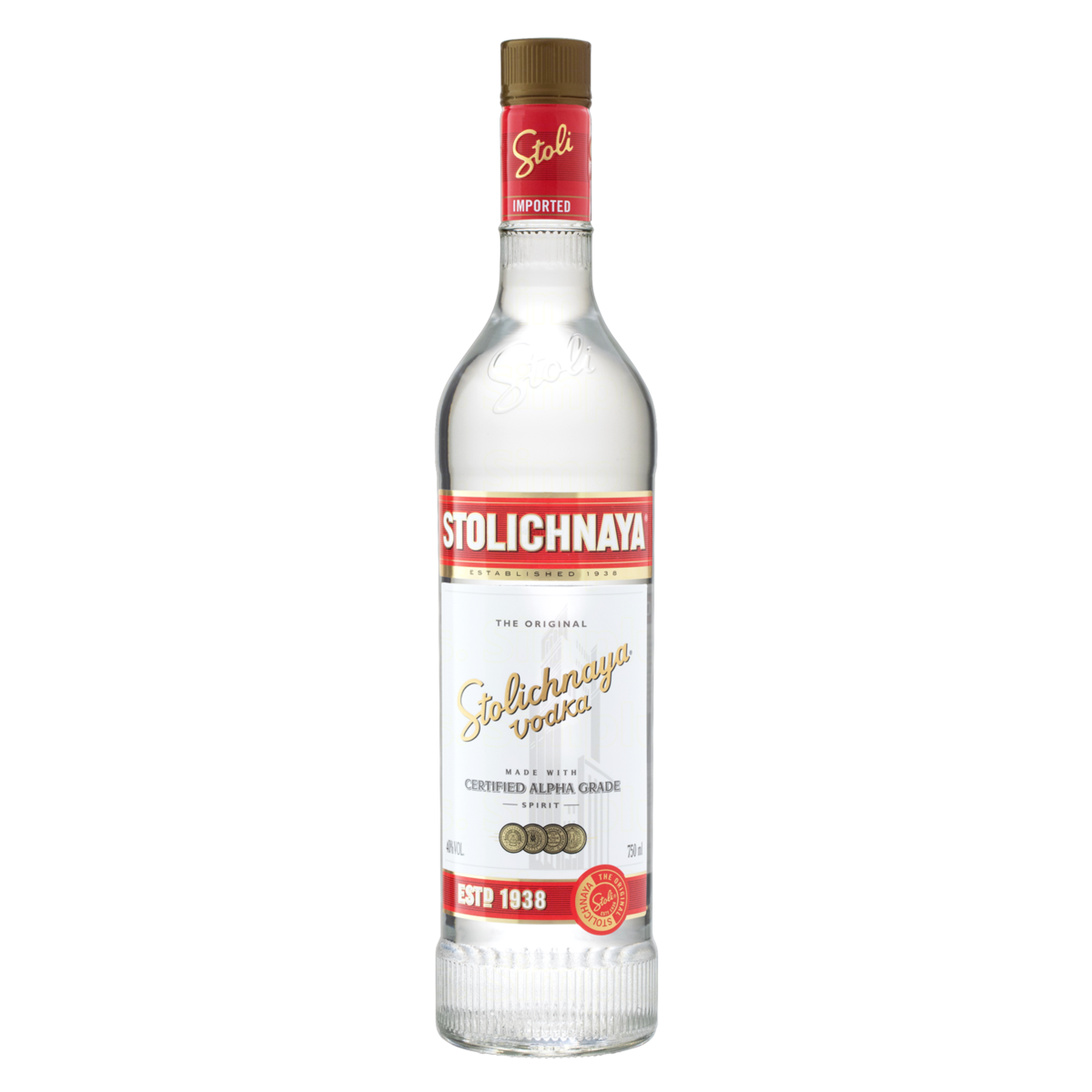 Vodka Destilada Stolichnaya Garrafa 750ml