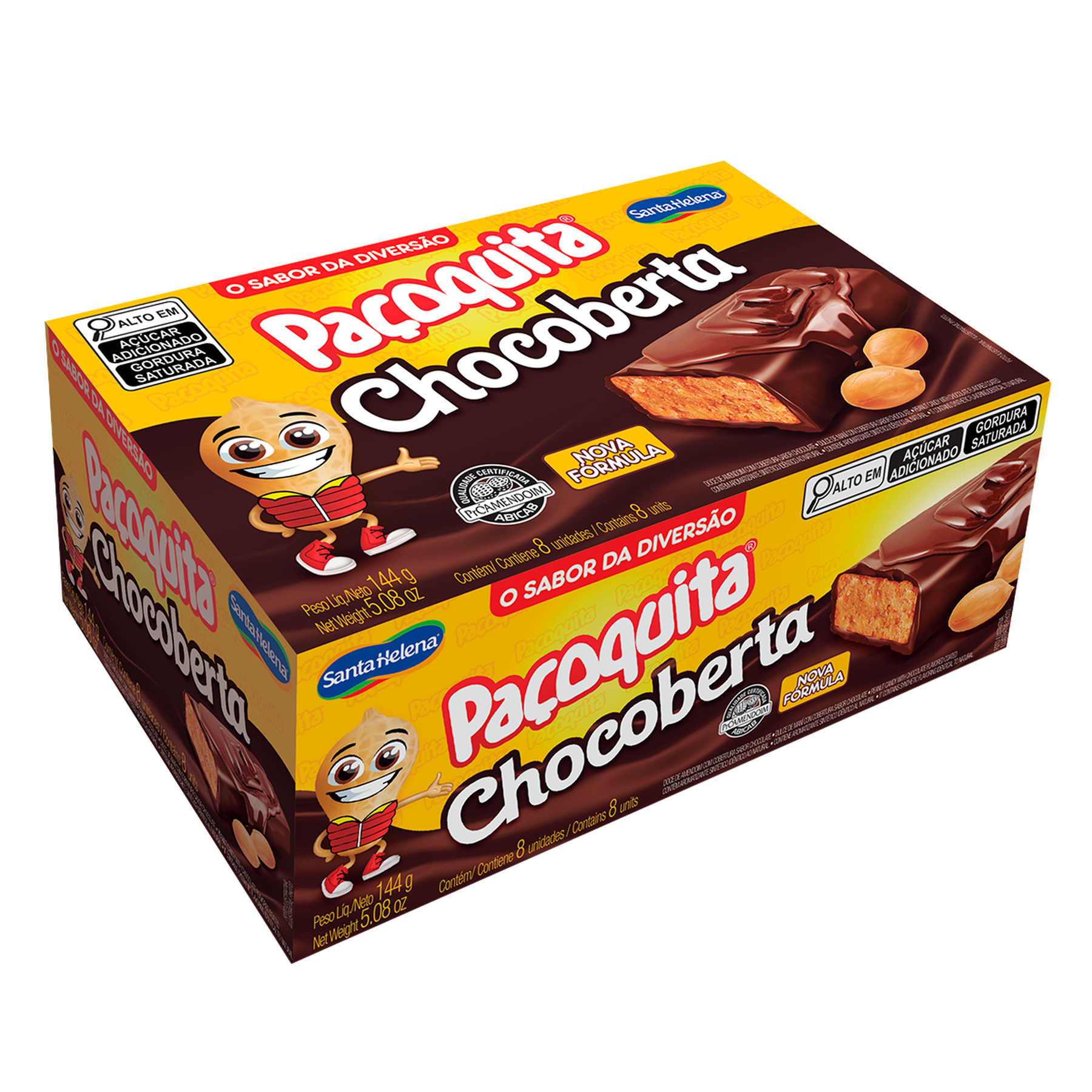 Pa&ccedil;oca Chocoberta Pa&ccedil;oquita Santa Helena Caixa 144g C/8 Unidades