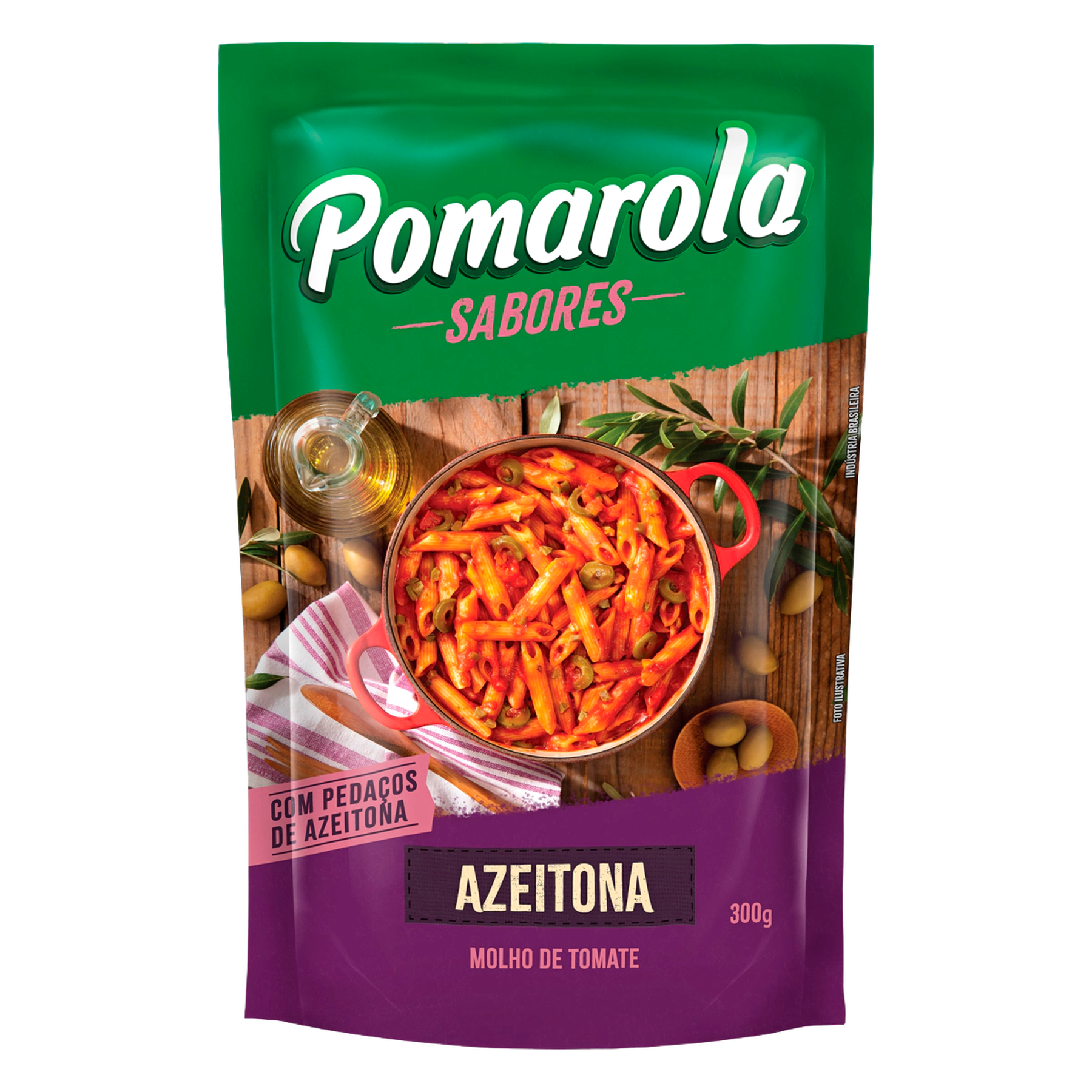 Molho de Tomate Pomarola Azeitona Sachê 300g