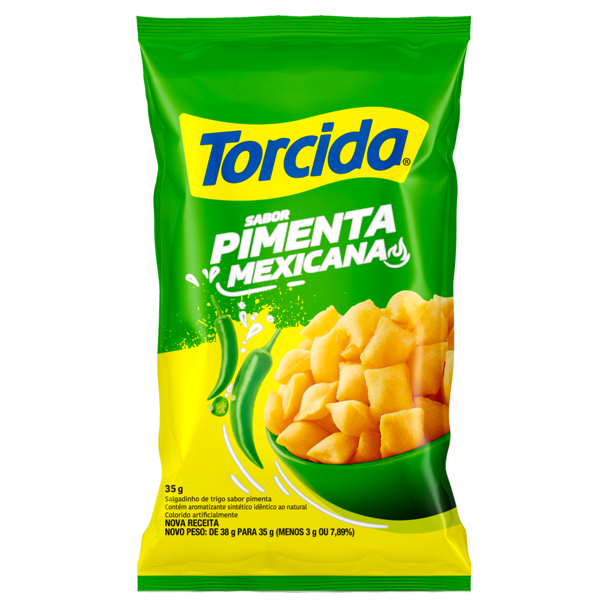 Salgadinho de Trigo Pimenta Mexicana Torcida Pacote 35g