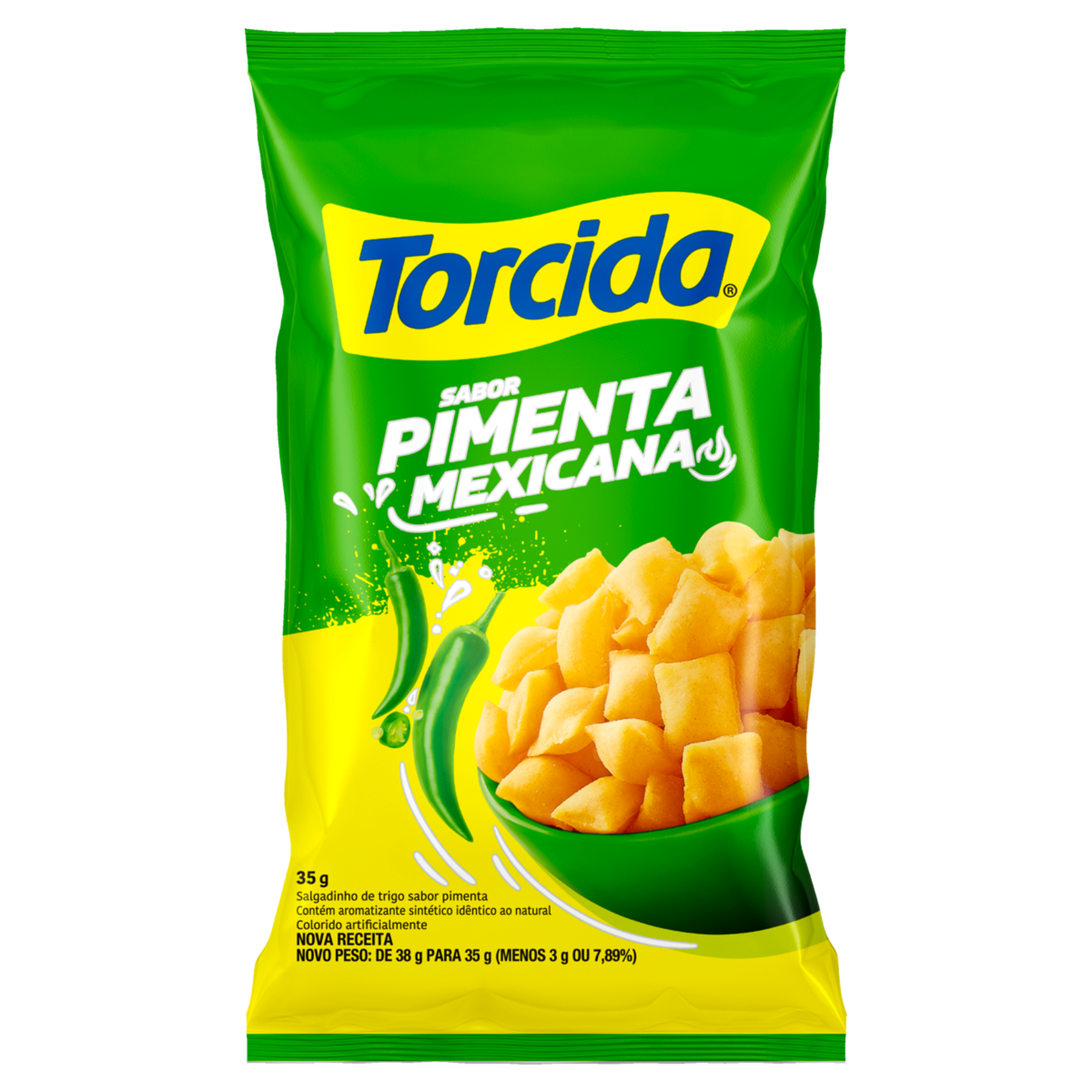 Salgadinho de Trigo Pimenta Mexicana Torcida Pacote 35g