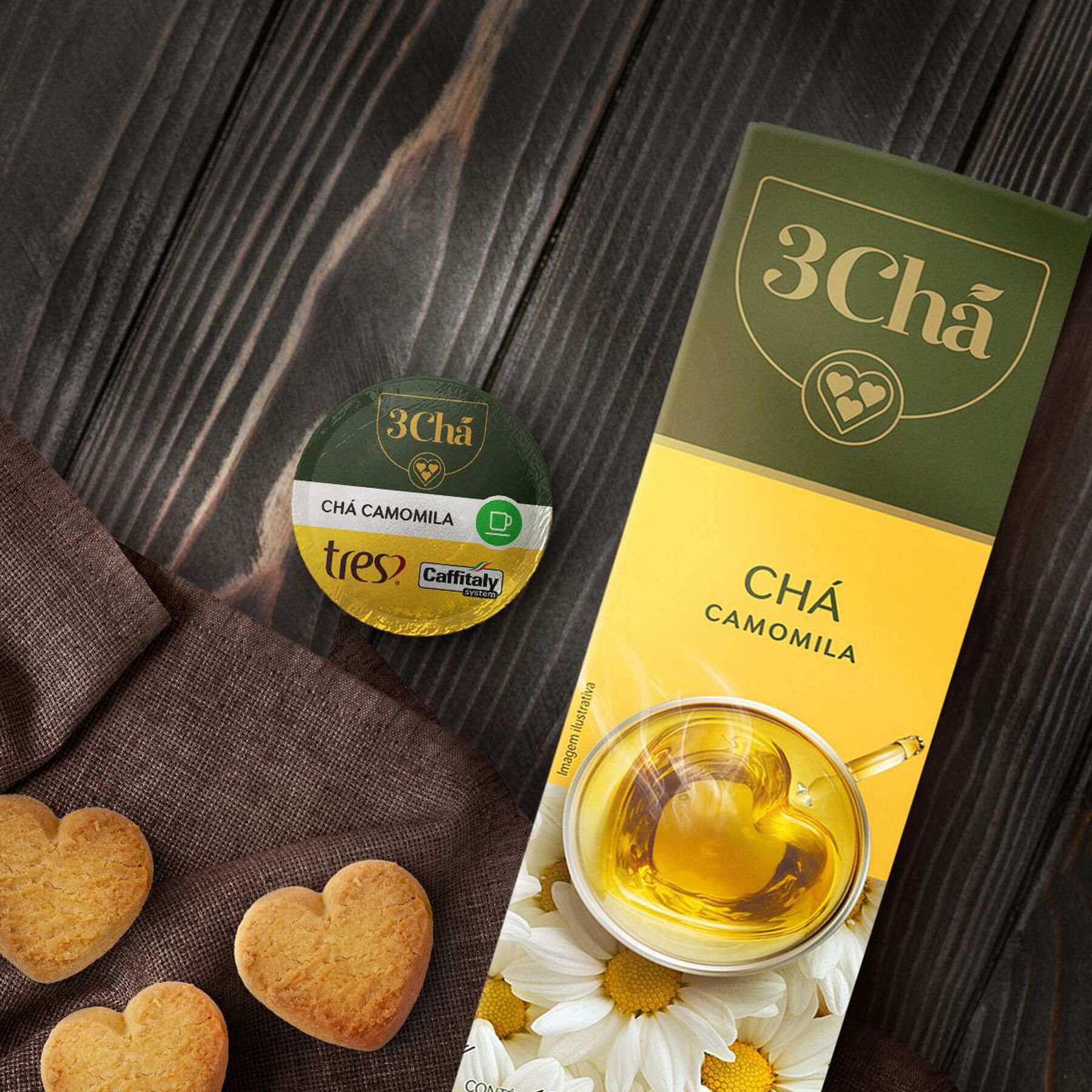 Chá em Cápsula Camomila Tres Caixa 25g 10 Unidades
