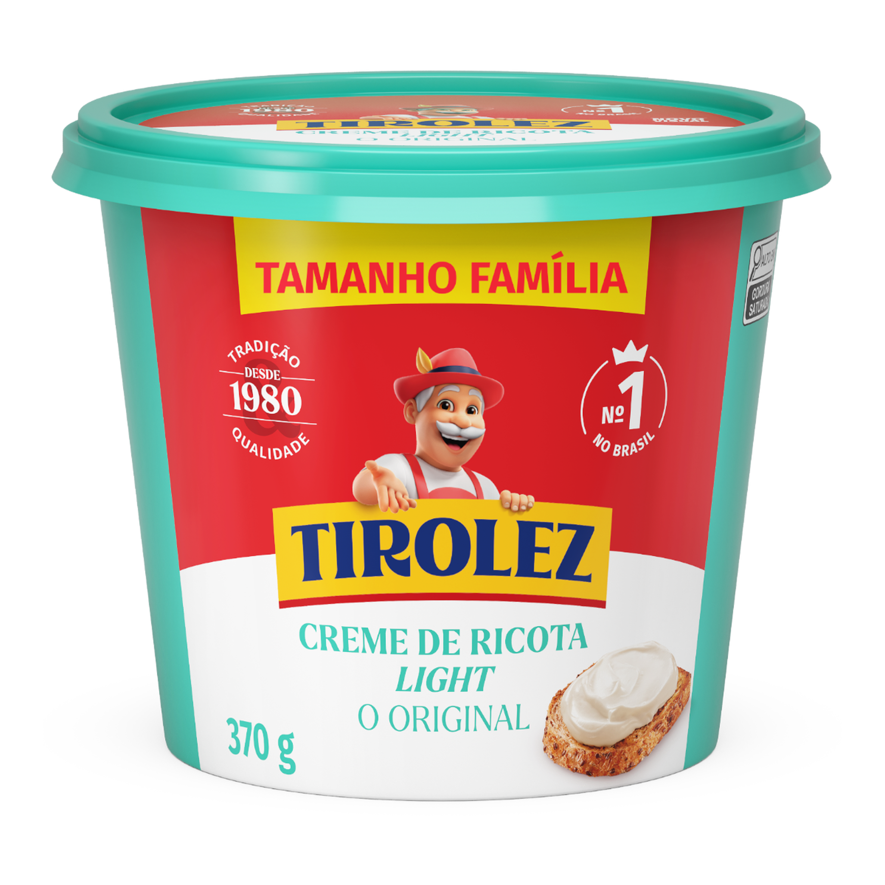 Creme de Ricota Light Tirolez Pote 370g Embalagem Tamanho Fam&iacute;lia