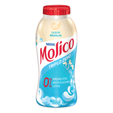 Iogurte Desnatado Baunilha Zero Lactose Molico Nestlé Frasco 170g