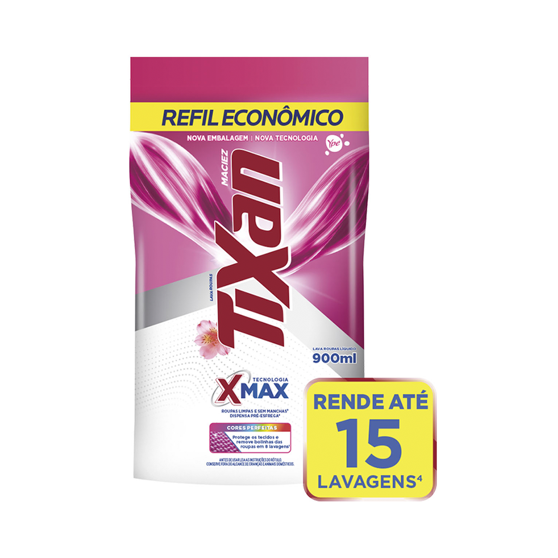 Lava Roupas L&iacute;quido Maciez Tixan Yp&ecirc; Pouch 900ml