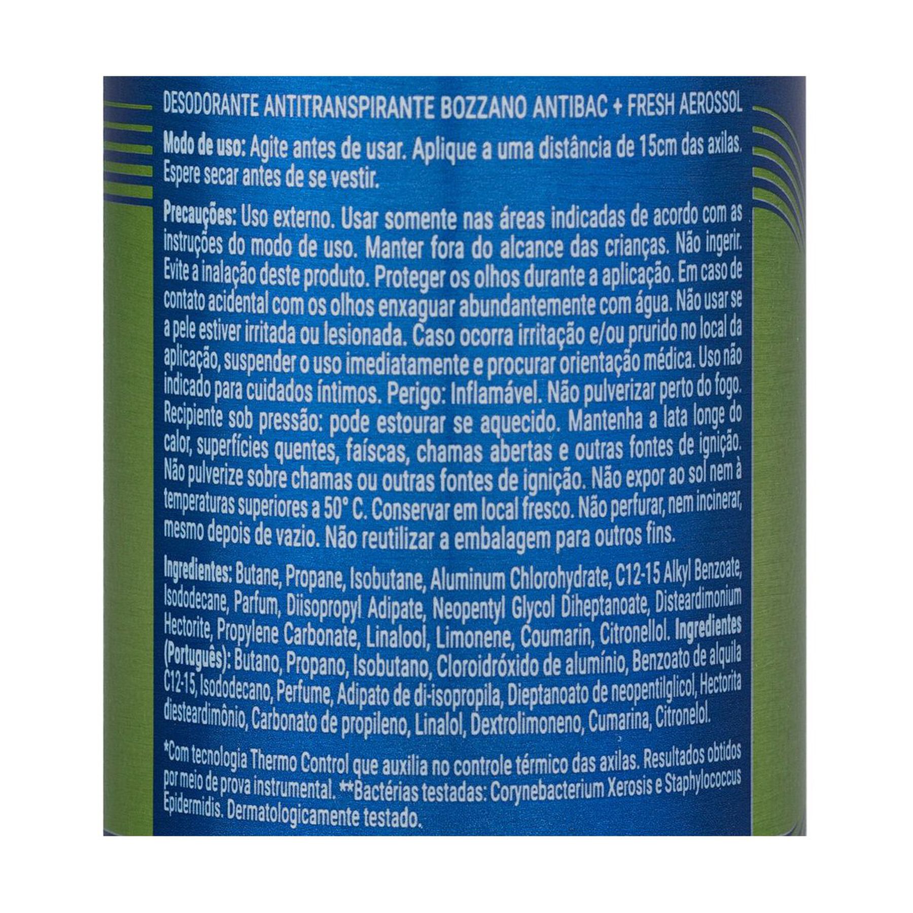Desodorante Aerossol Antibac + Fresh Bozzano 150ml