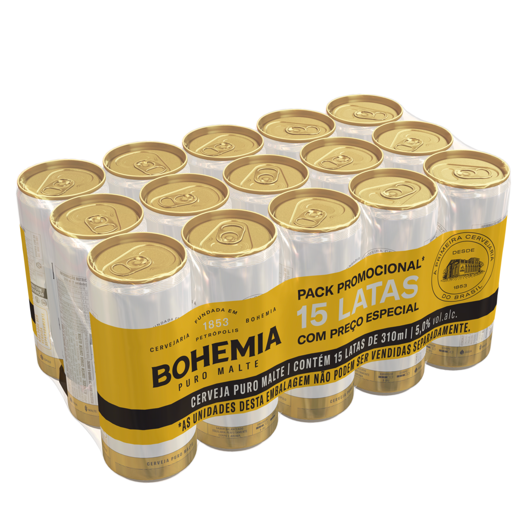 Cerveja Puro Malte Bohemia Lata 310ml - Pack C/15 Unidades