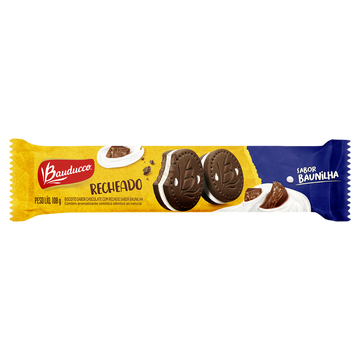 Biscoito Chocolate Recheio Baunilha Bauducco Pacote 108g