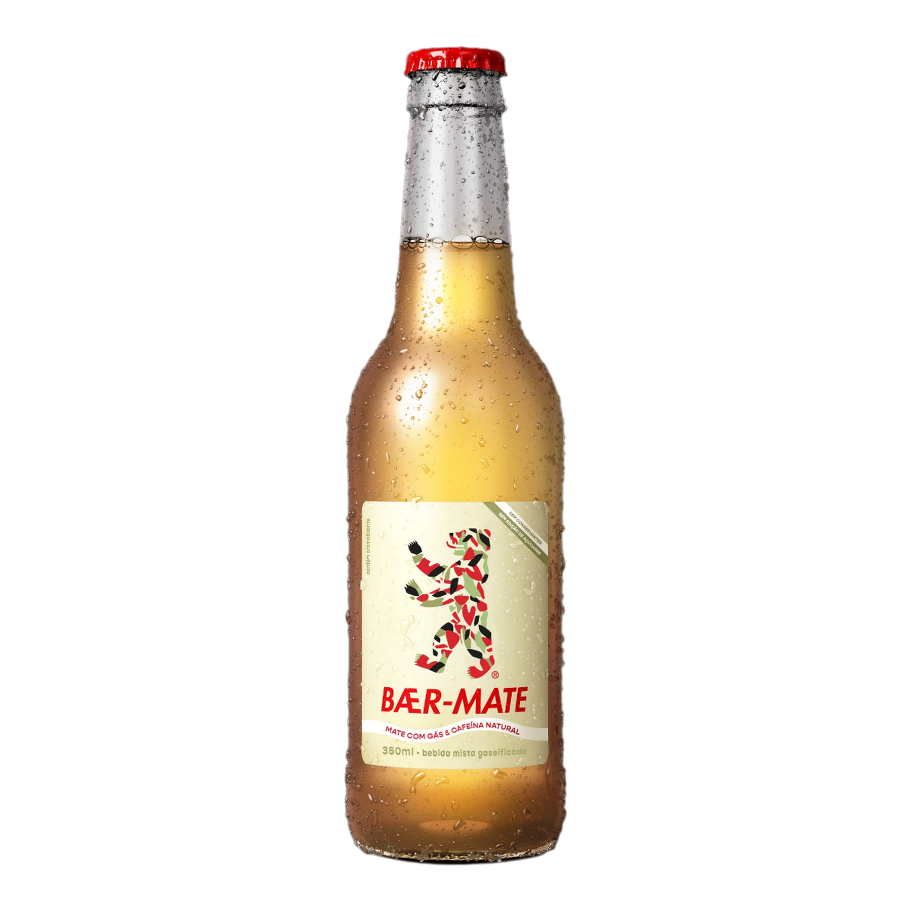 Ch&aacute; Mate com G&aacute;s e Cafe&iacute;na Natural Baer-Mate Garrafa 350ml