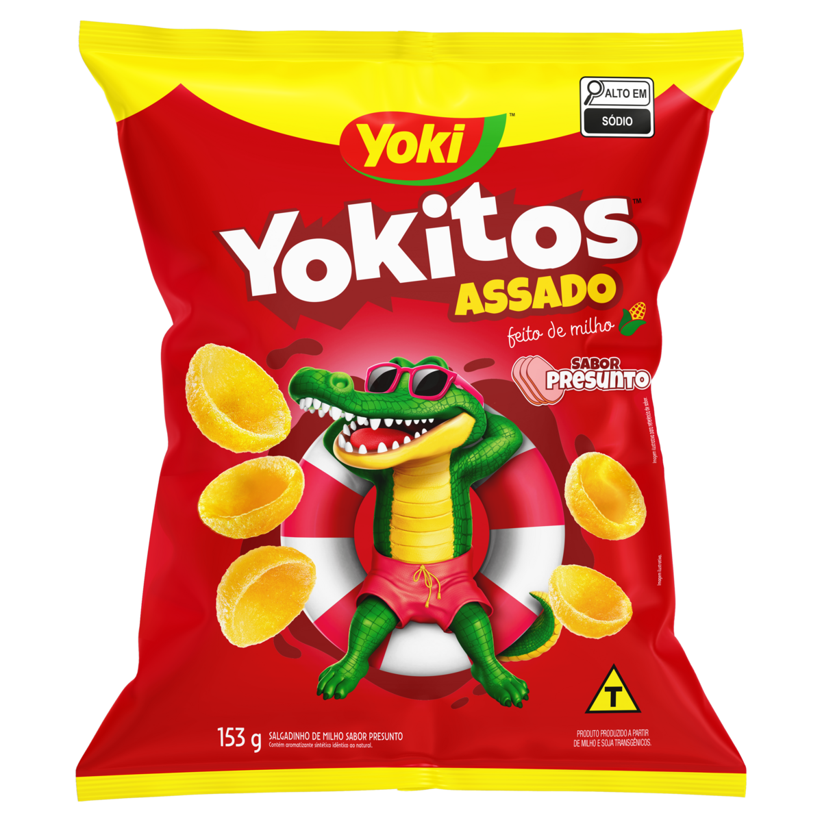 Salgadinho de Milho Conchinha Presunto Yokitos Yoki Pacote 153g
