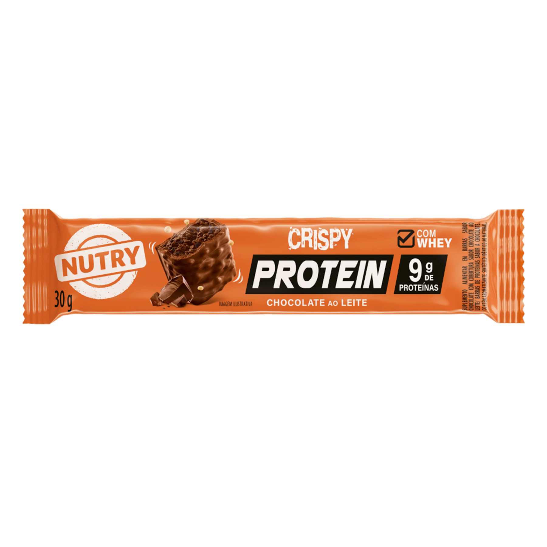Barra de Proteína Chocolate ao Leite Crispy Protein Bar Nutry 30g
