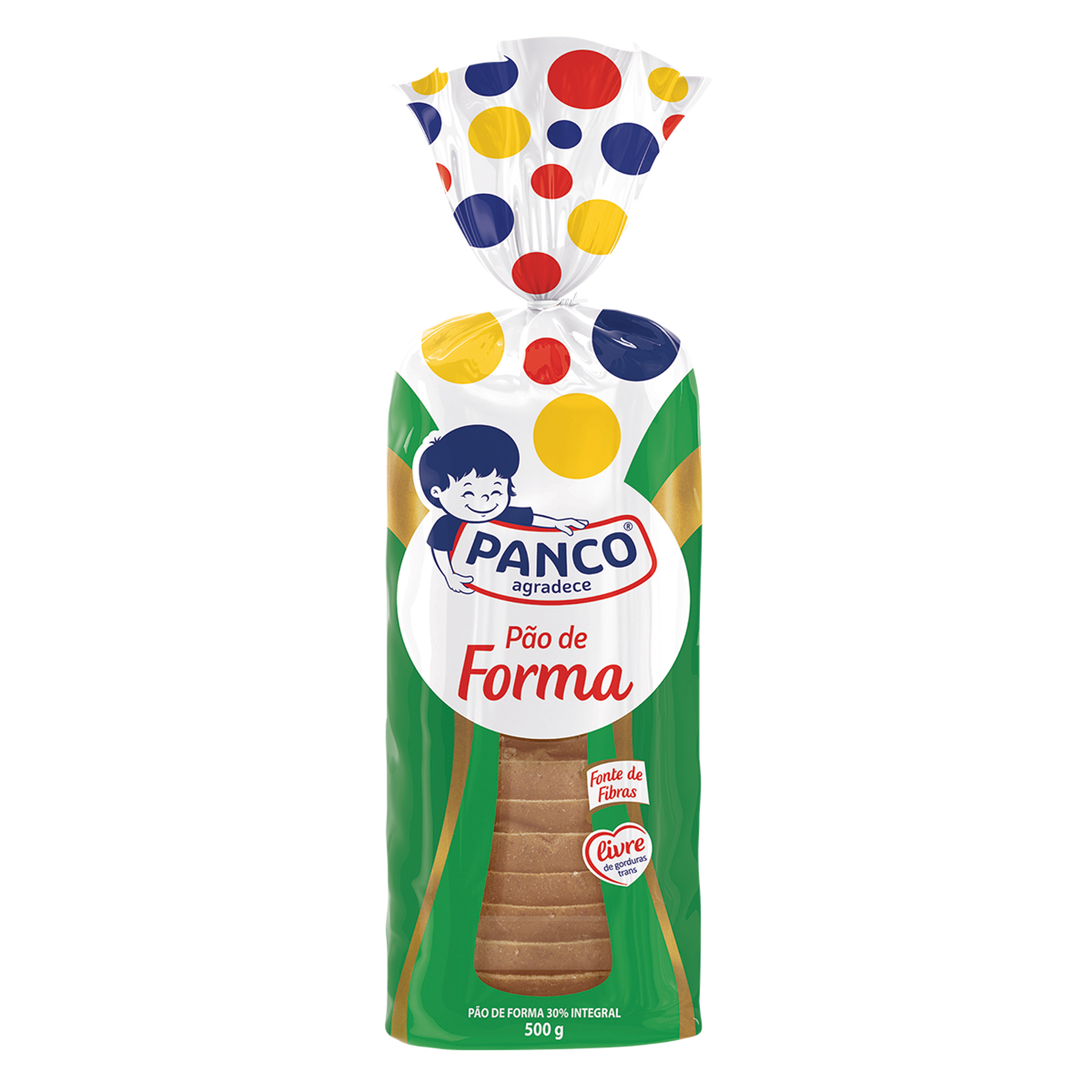 Pão de Forma 30% Integral Panco Pacote 500g