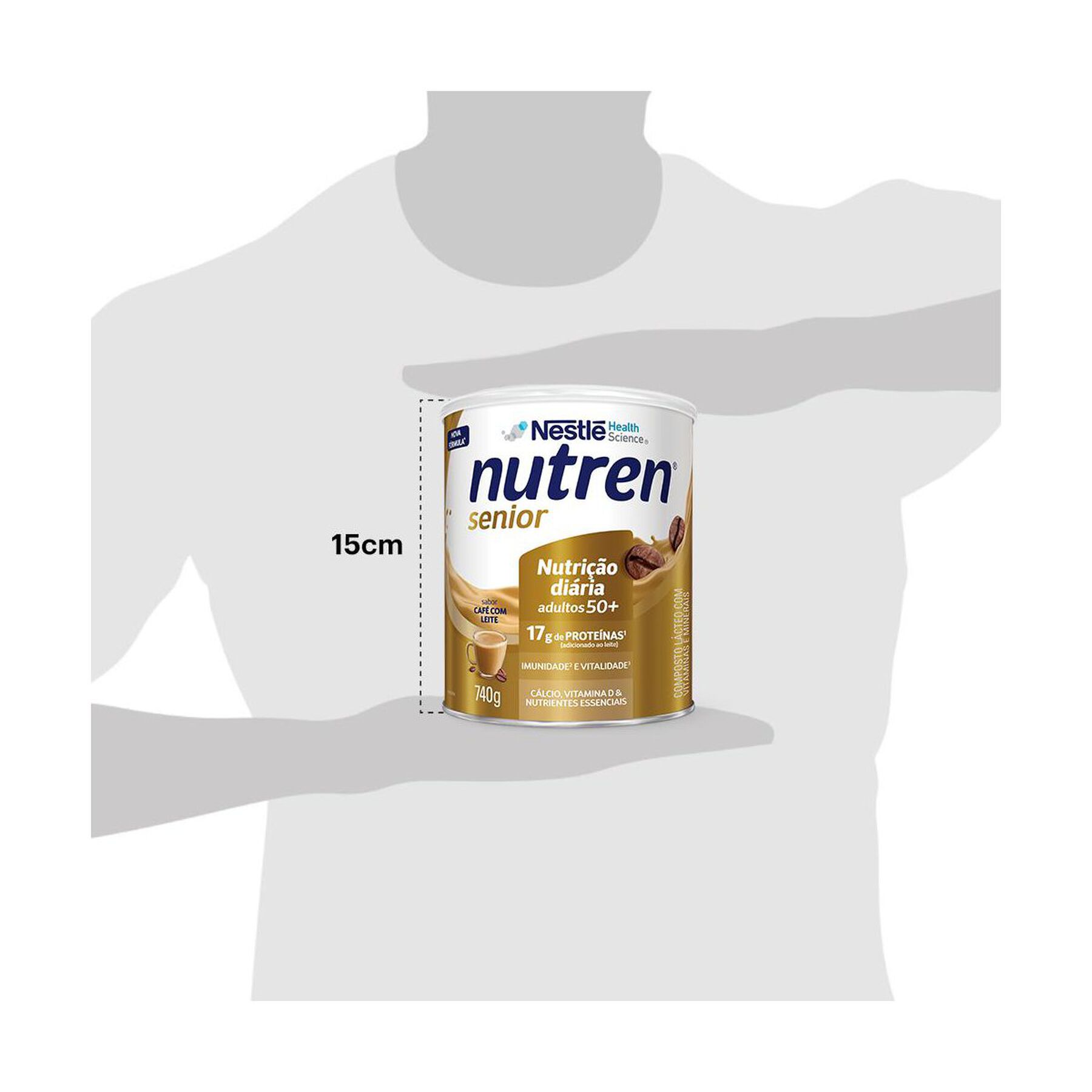 Composto Lácteo Café com Leite Nestlé Nutren Senior Lata 740g