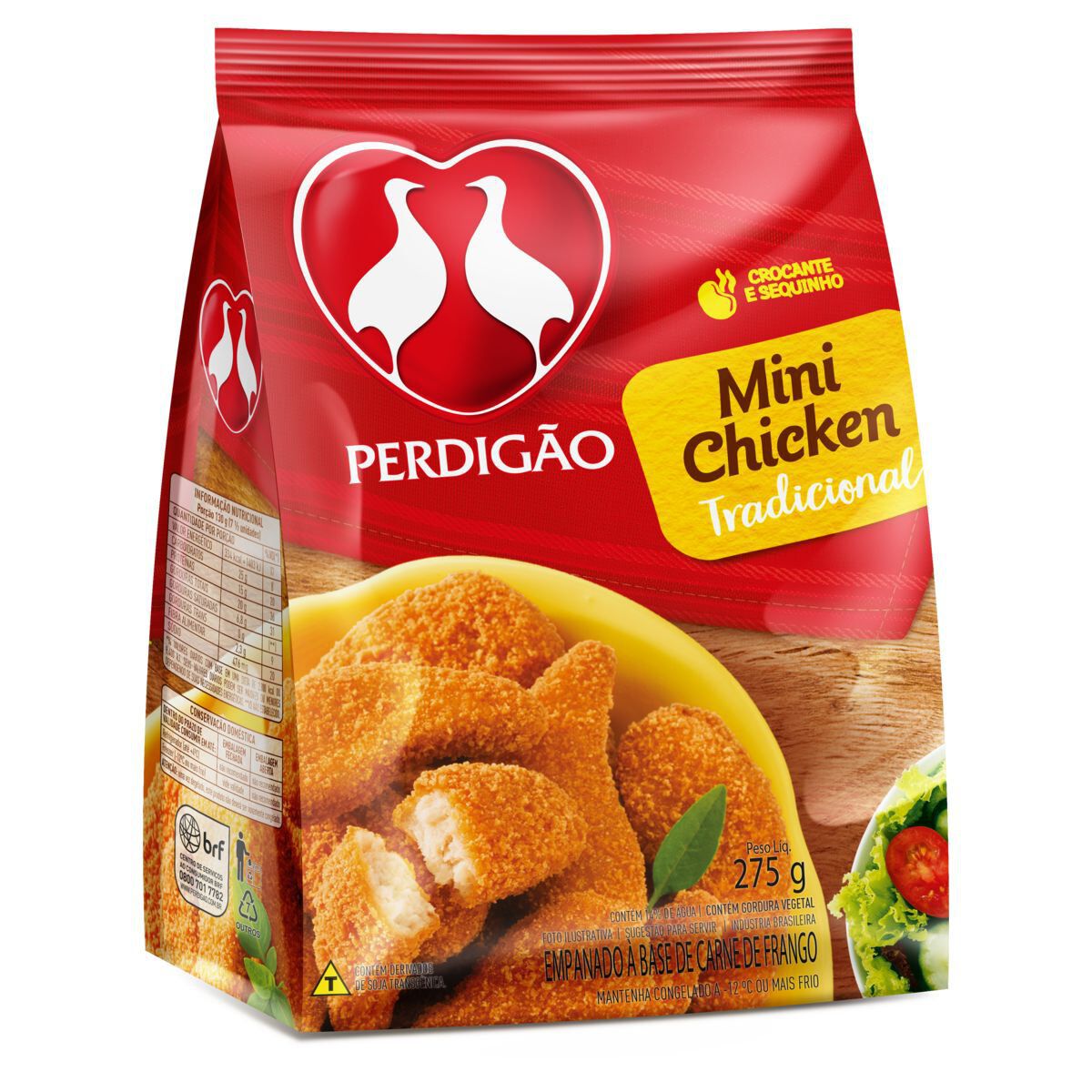 Empanado de Frango Mini Chicken Tradicional Perdig&atilde;o Pacote 275g