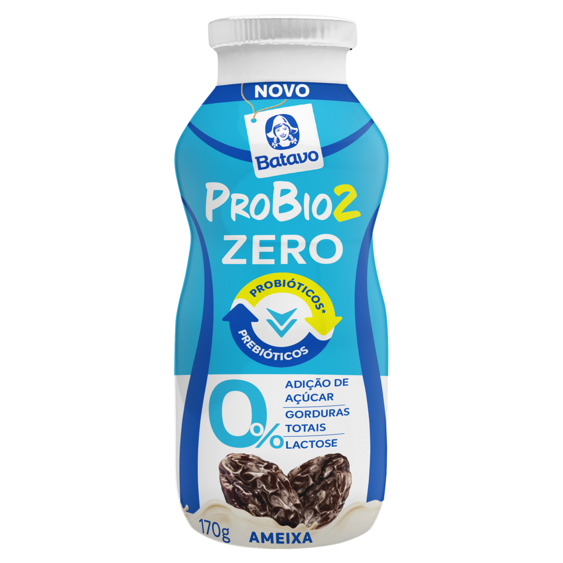 Iogurte Desnatado Ameixa Zero Lactose Batavo Probio2 Frasco 170g