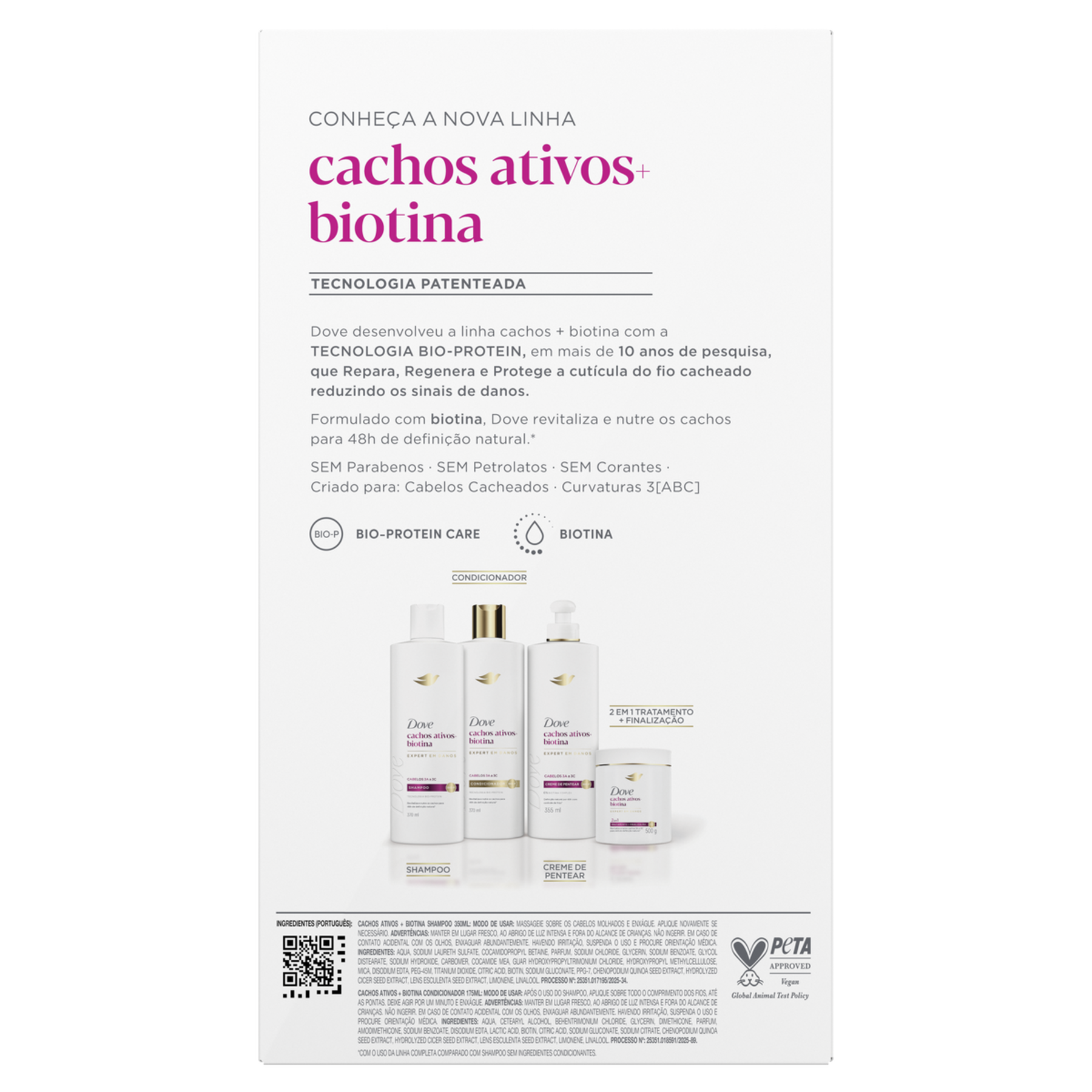 Shampoo 350ml + Condicionador 175ml Dove Cachos Ativos + Biotina