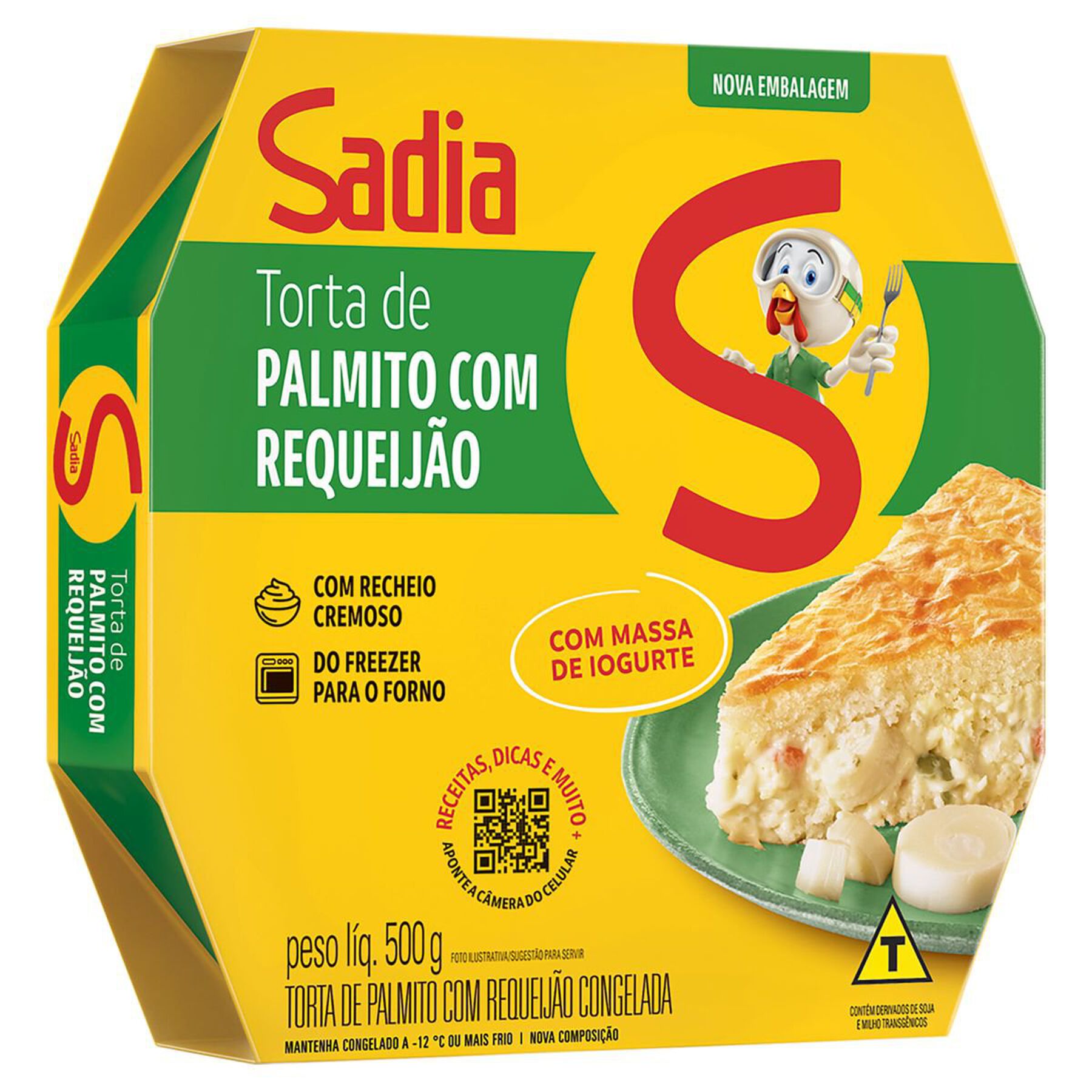 Torta Palmito com Requeij&atilde;o Sadia Caixa 500g&nbsp;