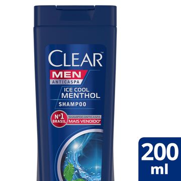 Shampoo Anticaspa Ice Cool Menthol Clear Men Frasco 200ml