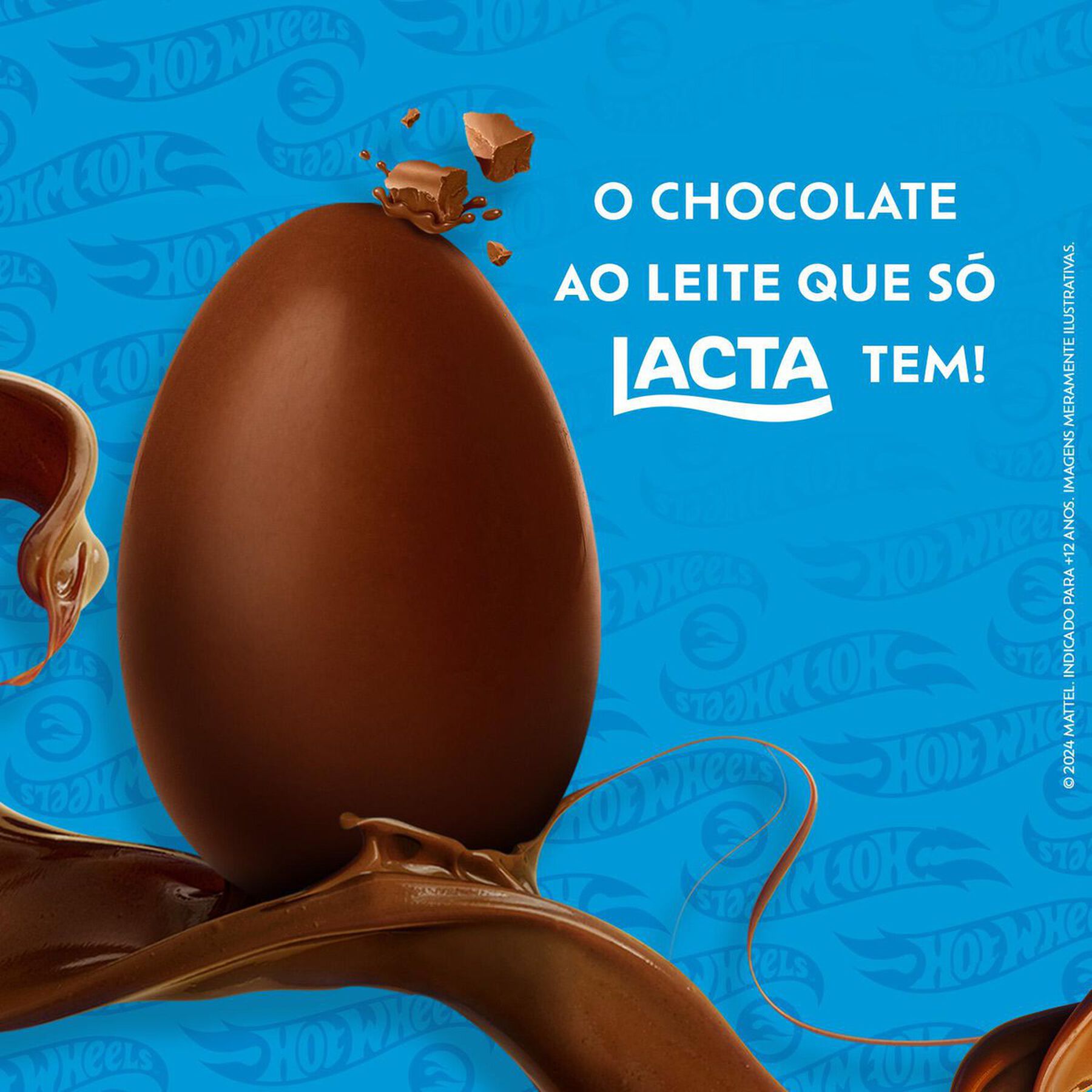 Ovo de P&aacute;scoa ao Leite Hot Wheels Lacta 166g - Vem com Carro Tubar&atilde;o + Adesivos