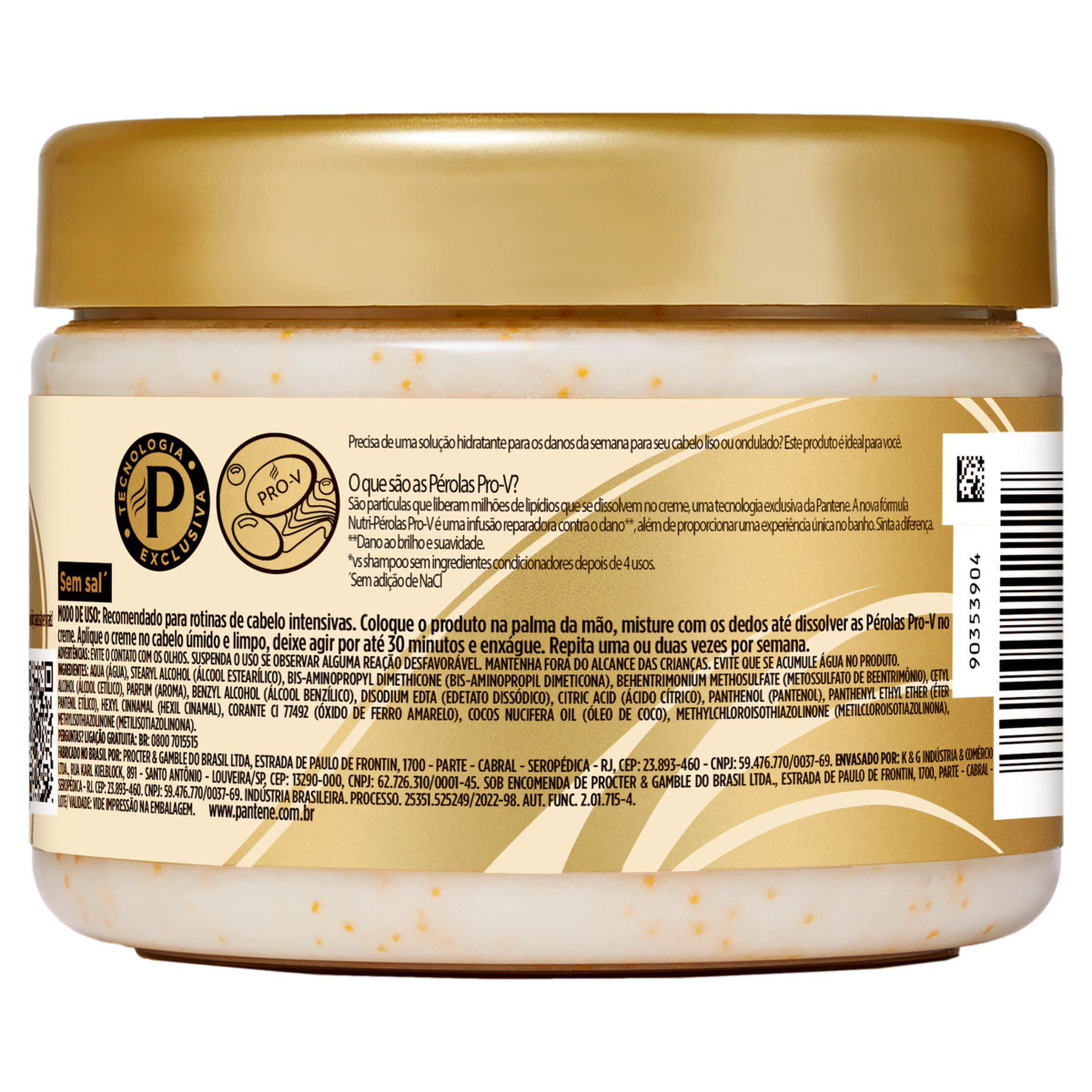 M&aacute;scara de Tratamento Hidrata&ccedil;&atilde;o Pantene Pote 270ml
