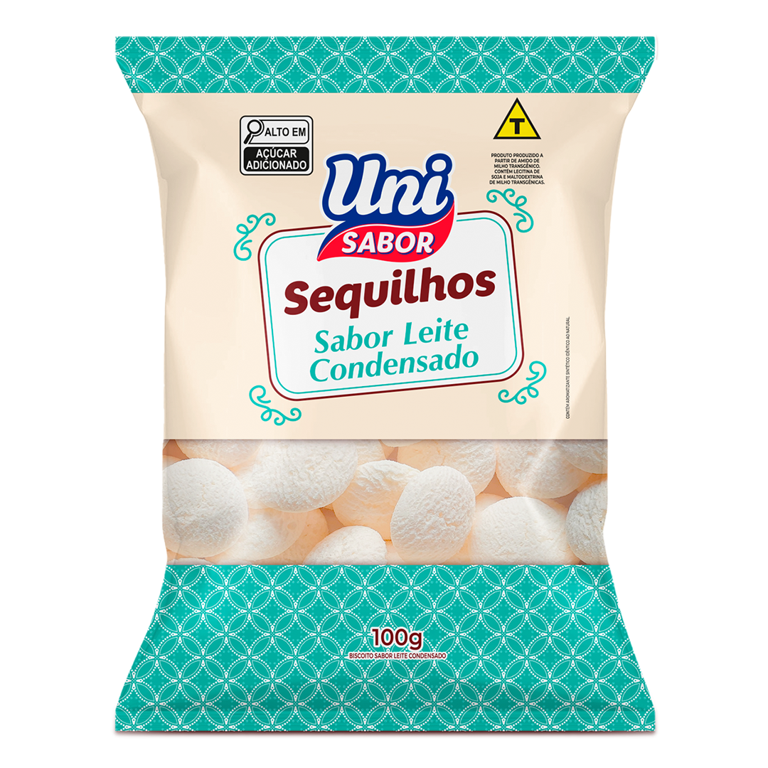 Biscoito Sequilhos Leite Condensado Uni Sabor Pacote 100g