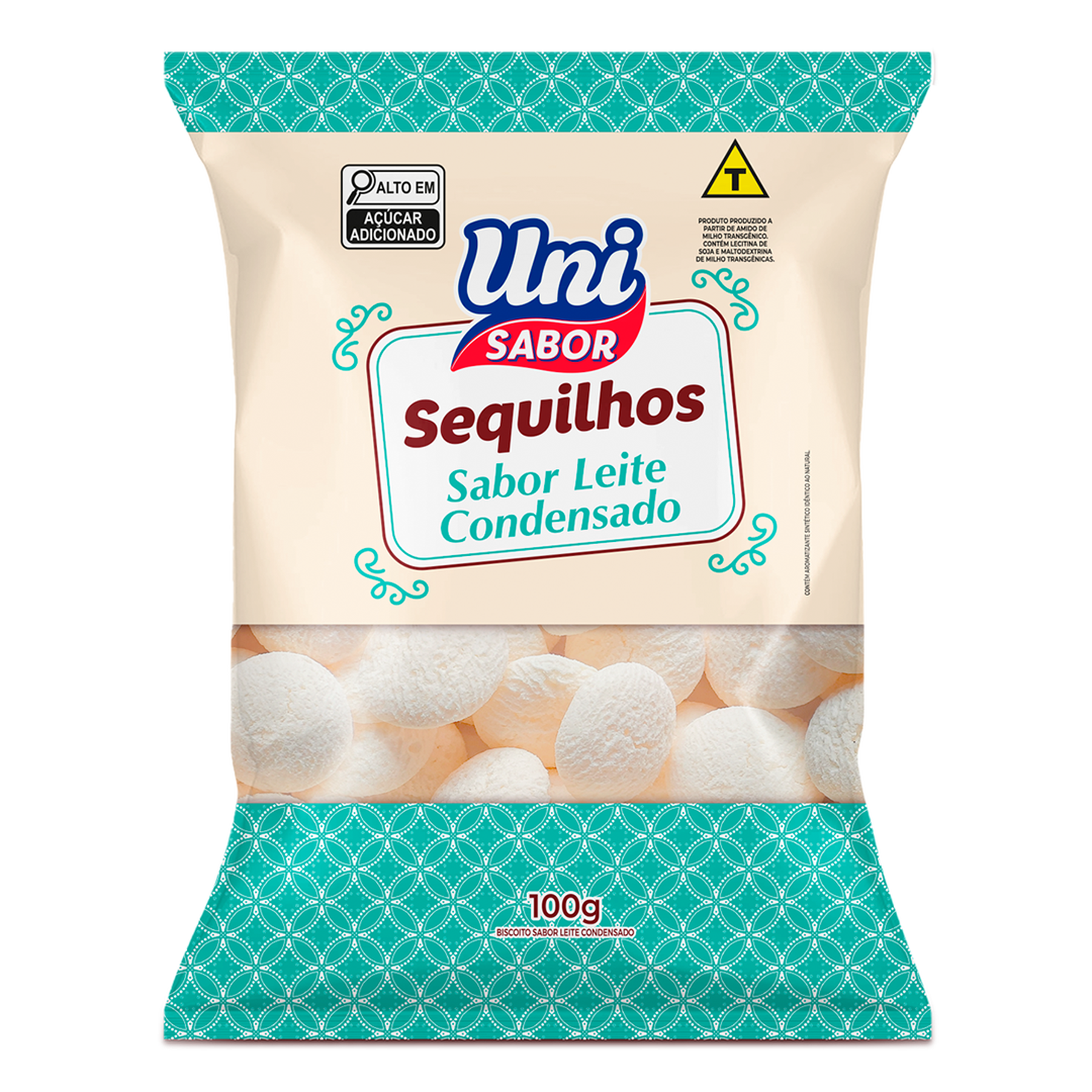 Biscoito Sequilhos Leite Condensado Uni Sabor Pacote 100g