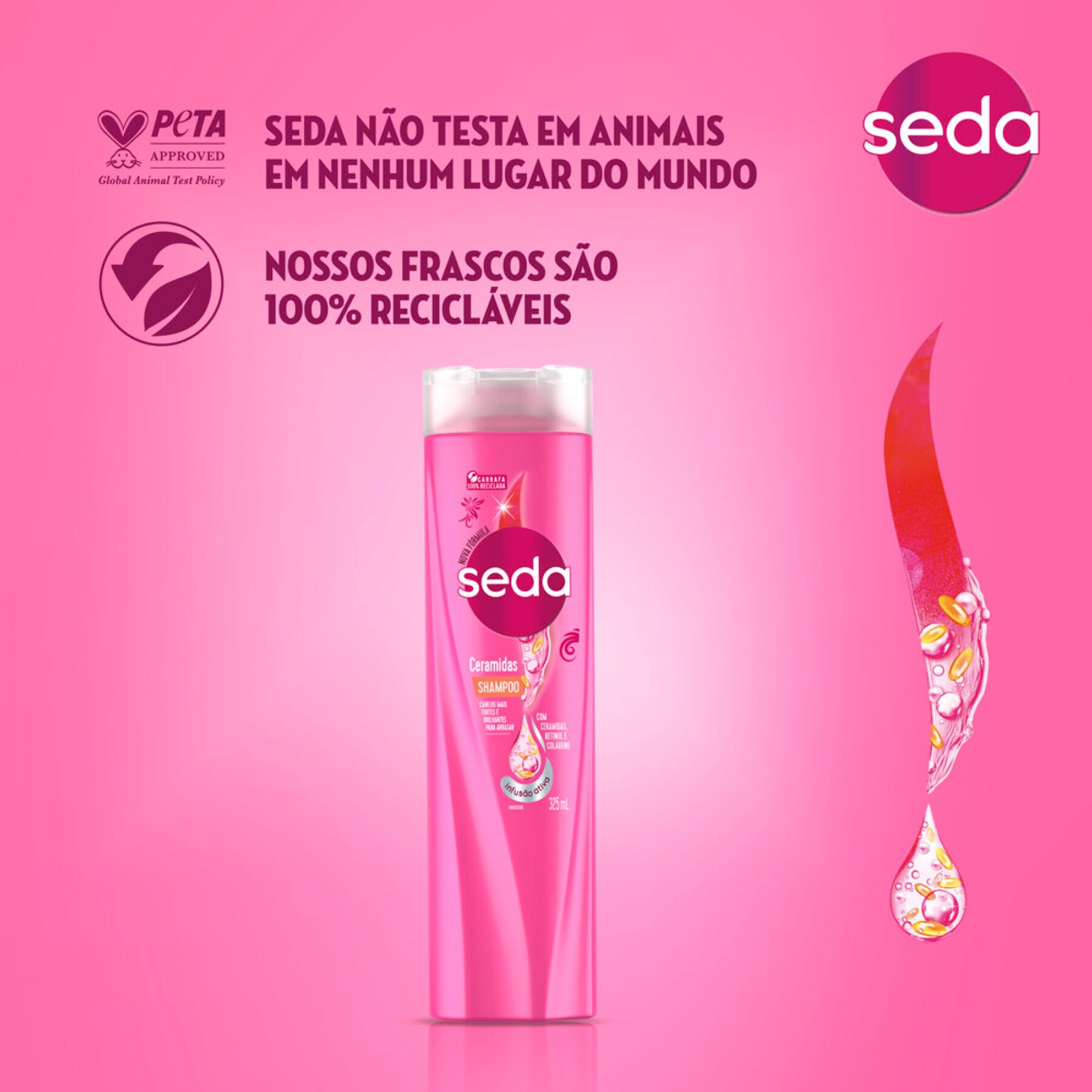 Shampoo Ceramidas Seda Frasco 325ml