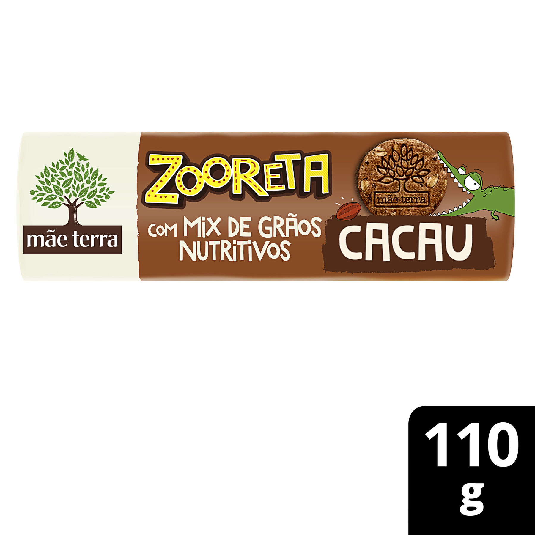 Biscoito Integral Org&acirc;nico Cacau Zooreta M&atilde;e Terra Pacote 110g