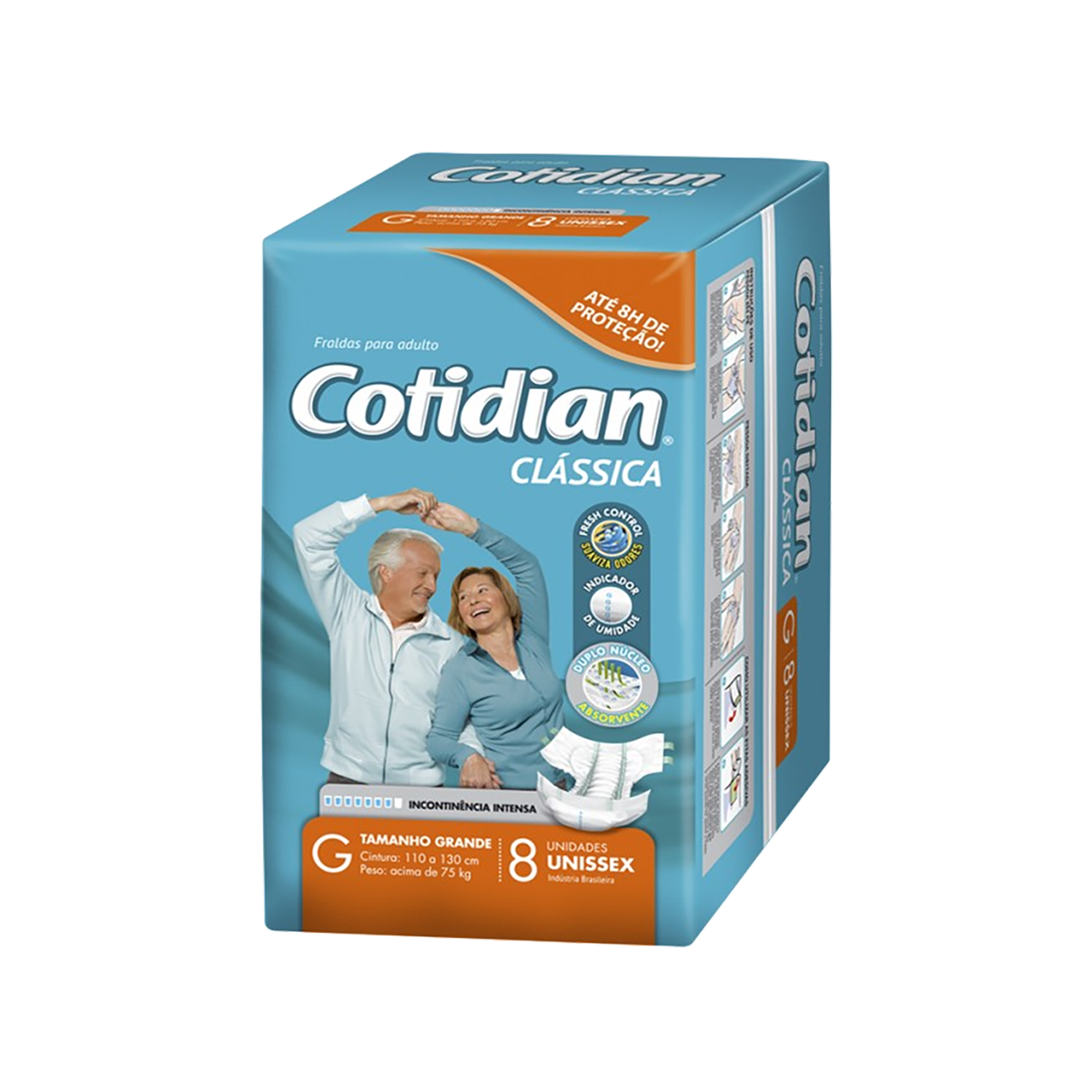 Fralda Geri&aacute;trica Cotidian Class Grande Com 8