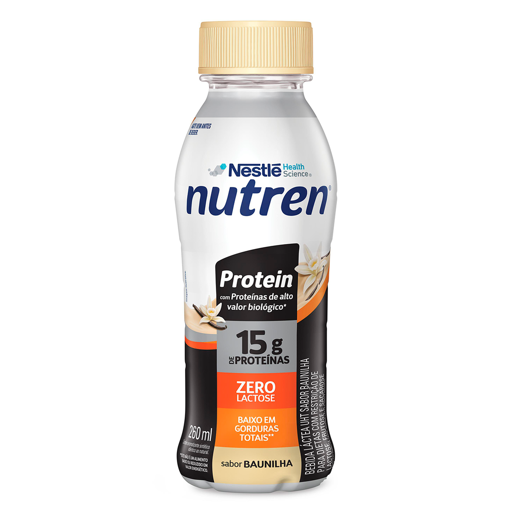 Bebida L&aacute;ctea Nutren Protein 15g de prote&iacute;nas Baunilha 260ml