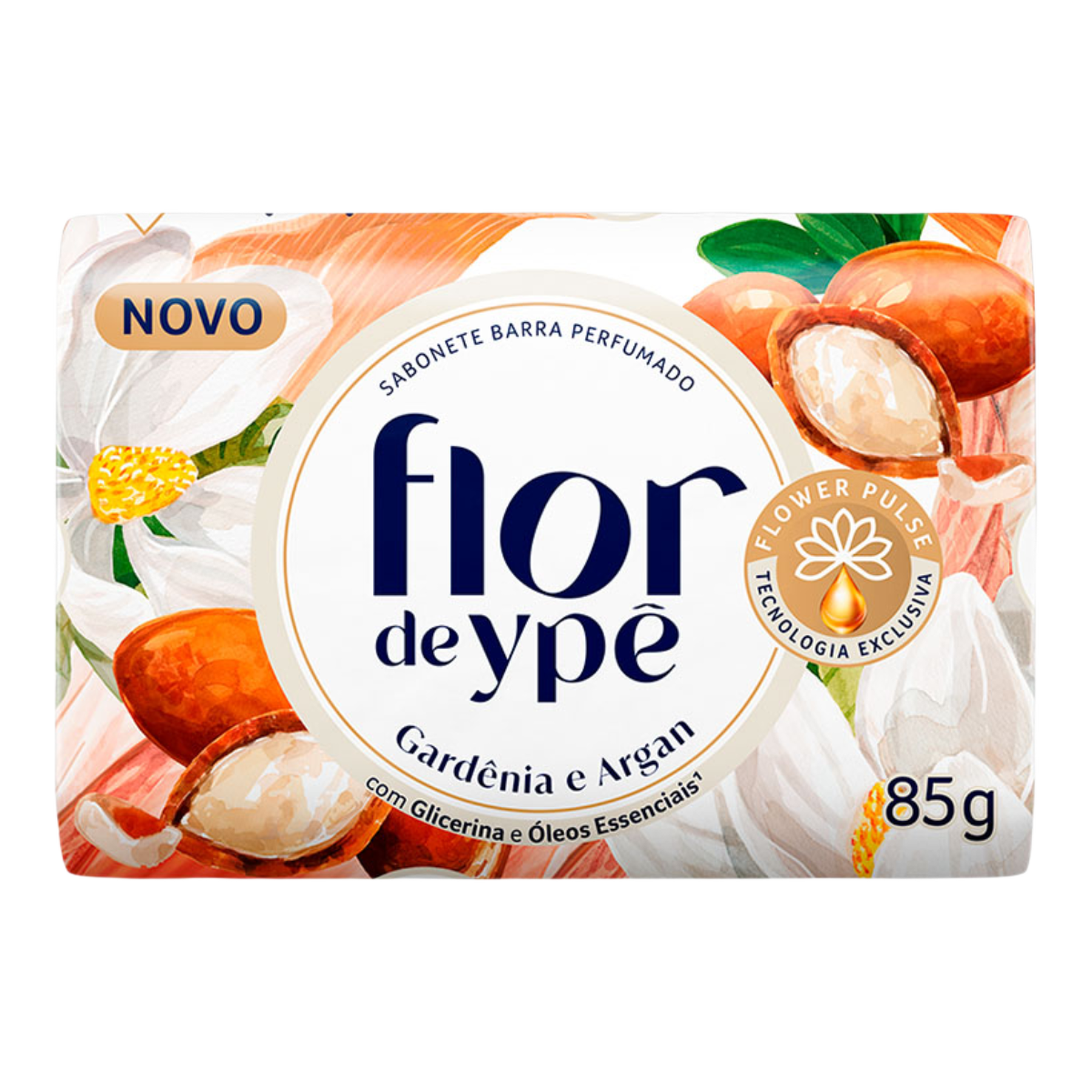 Sabonete em Barra Gard&ecirc;nia e Argan Flor de Yp&ecirc; Envolt&oacute;rio 85g