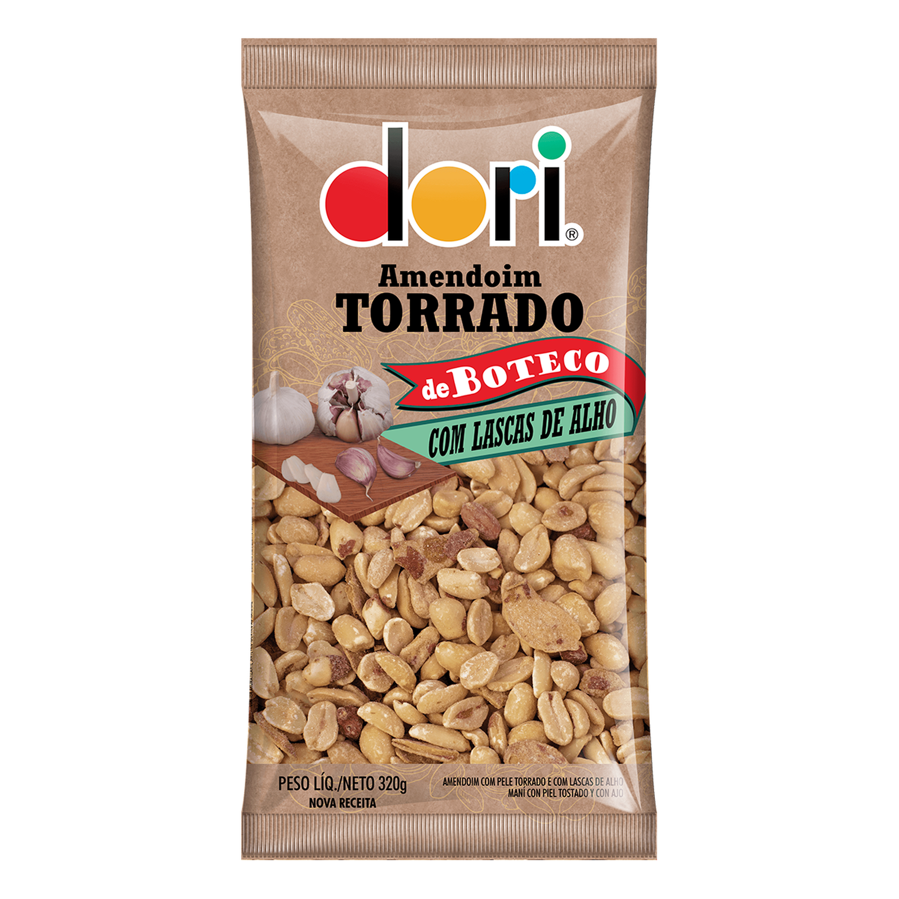 Amendoim Torrado com Lascas de Alho Dori de Boteco Pacote 320g