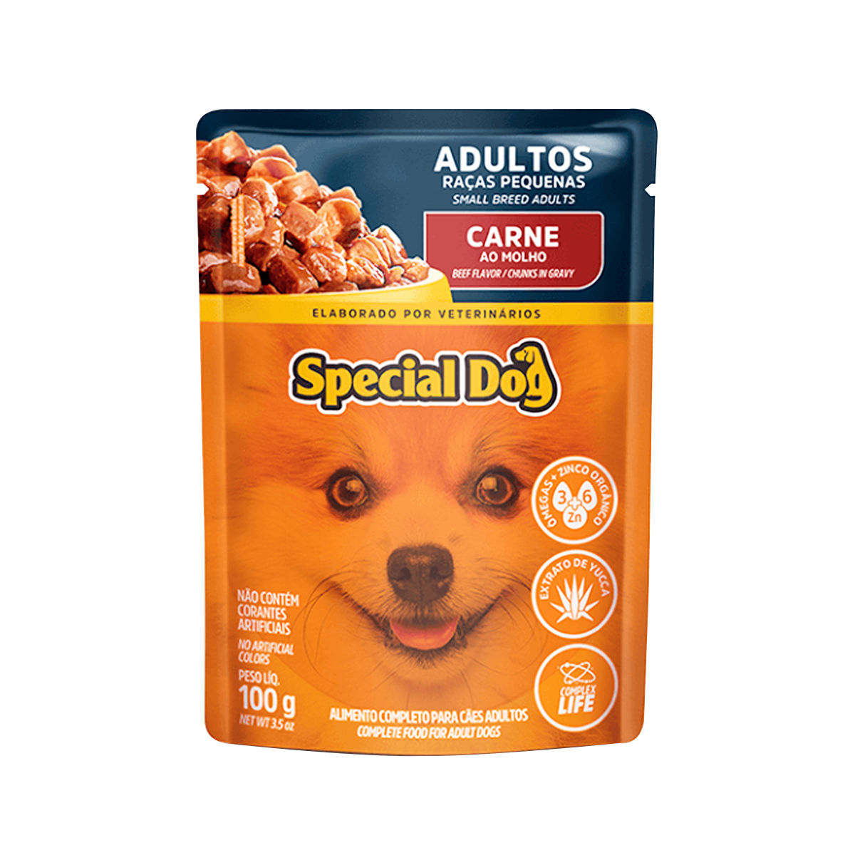 Alimento para C&atilde;es Adultos Ra&ccedil;as Pequenas Carne ao Molho Special Dog Sach&ecirc; 100g