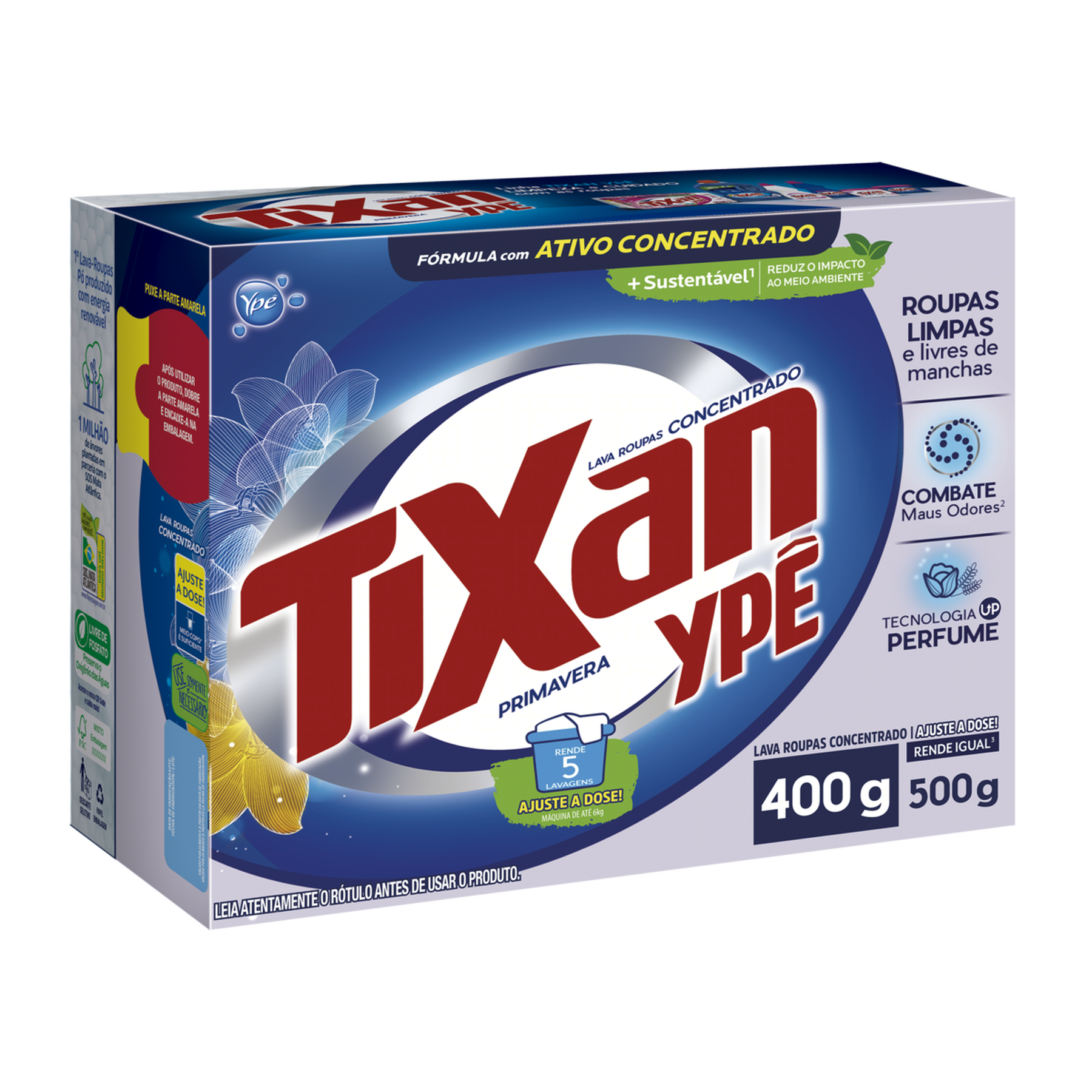 Sabão em Pó Concentrado Primavera Tixan Ypê Caixa 400g