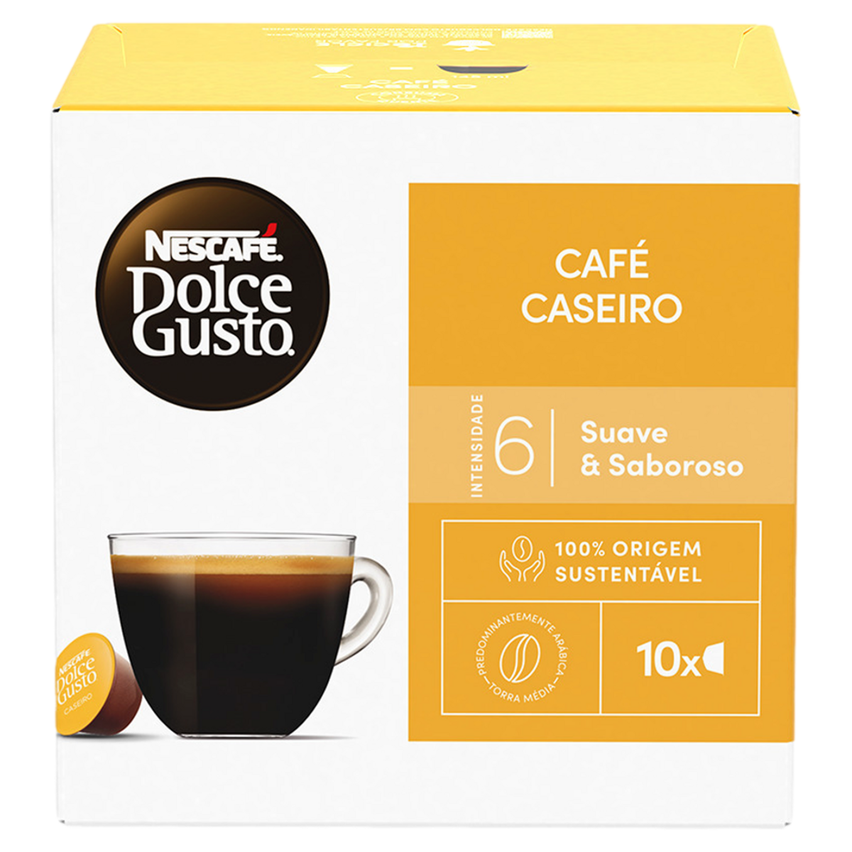 Caf&eacute; em C&aacute;psula Torrado e Mo&iacute;do Caseiro Dolce Gusto Nescaf&eacute; Caixa C/10 Unidades