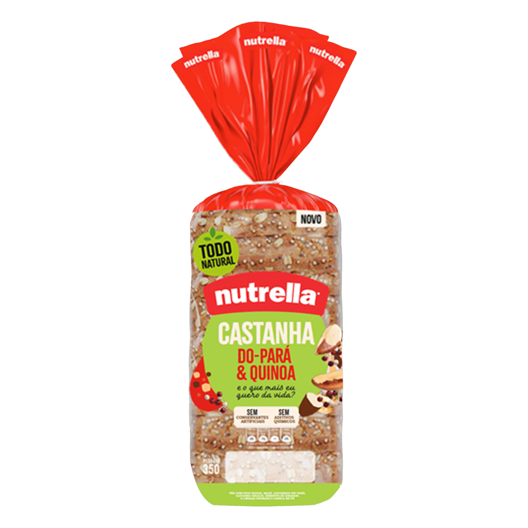 Pão Castanha-do-Pará e Quinoa Nutrella Pacote 350g