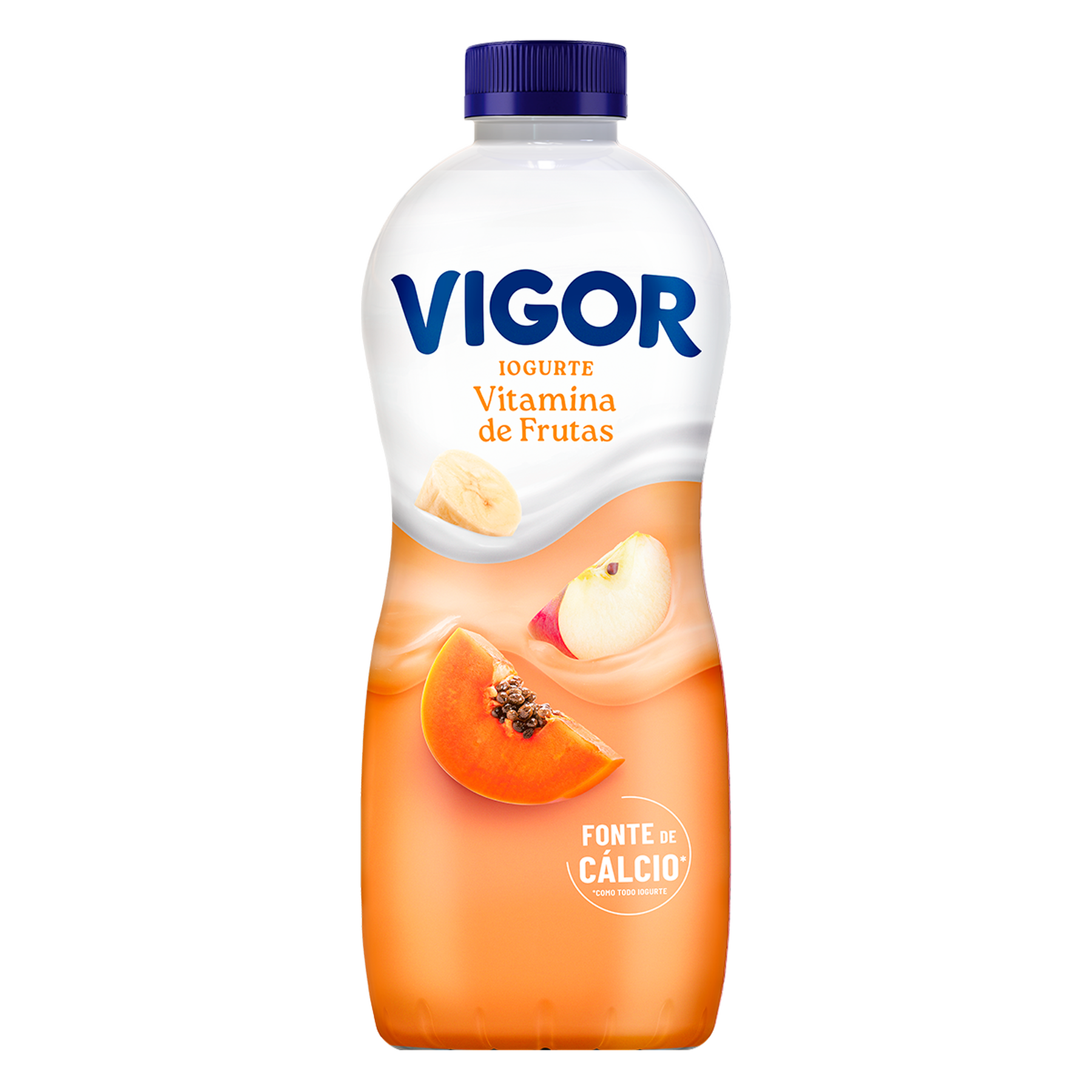Iogurte Parcialmente Desnatado Vitamina de Frutas Vigor Garrafa 1,15kg Embalagem Econômica