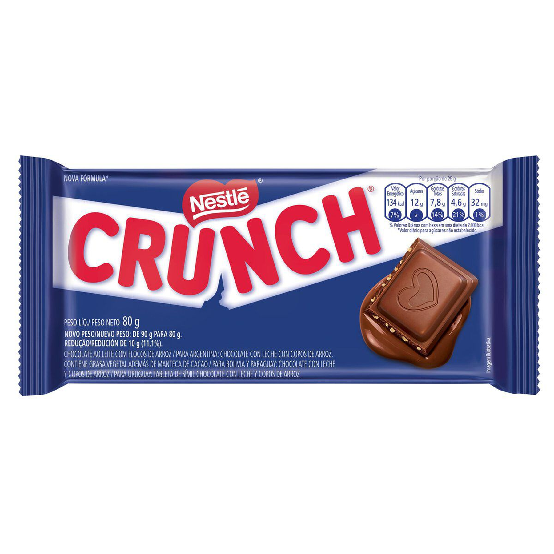 Chocolate ao Leite Crunch Nestl&eacute; Pacote 80g