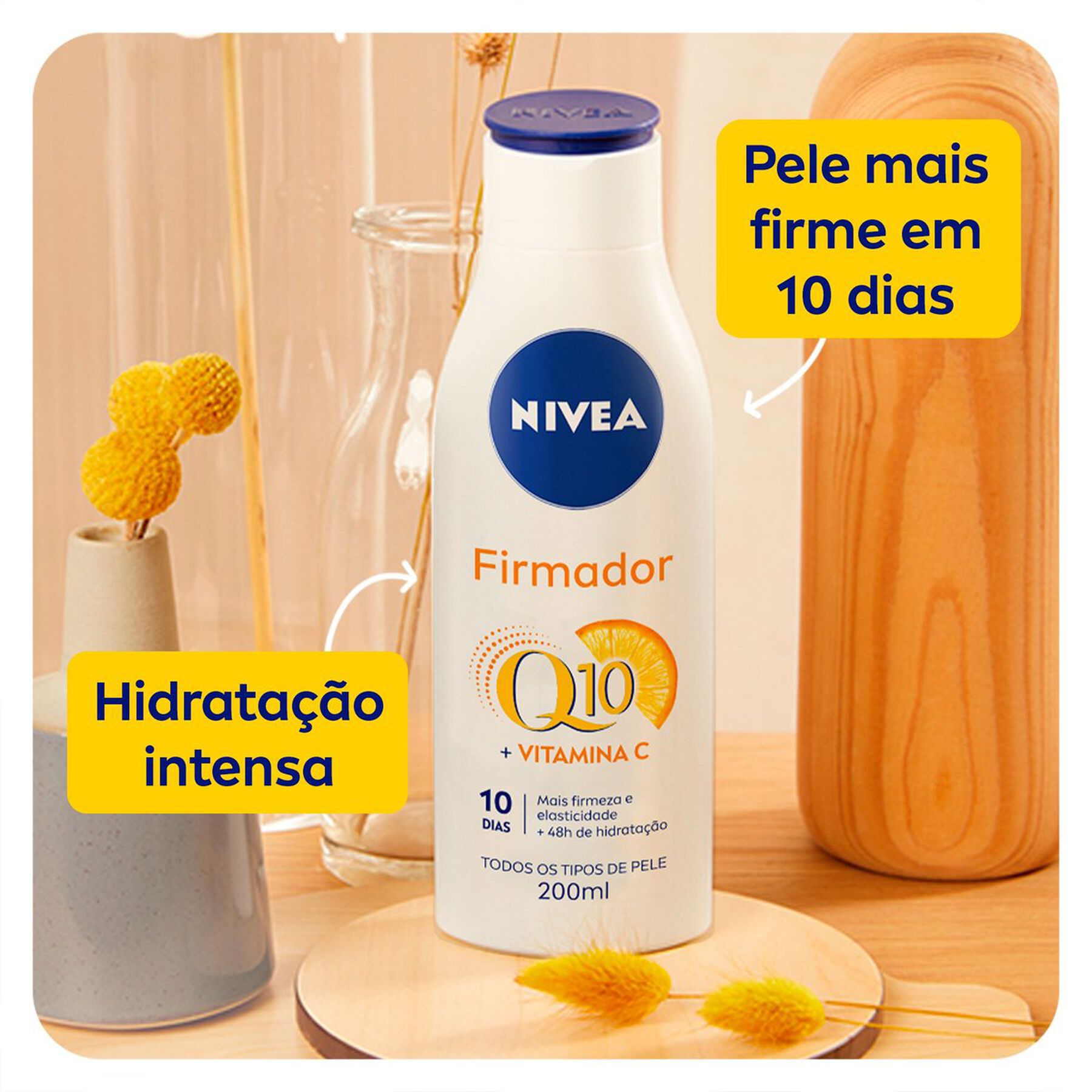 Lo&ccedil;&atilde;o Firmadora Todos os Tipos de Pele Q10 + Vitamina C Nivea 200ml