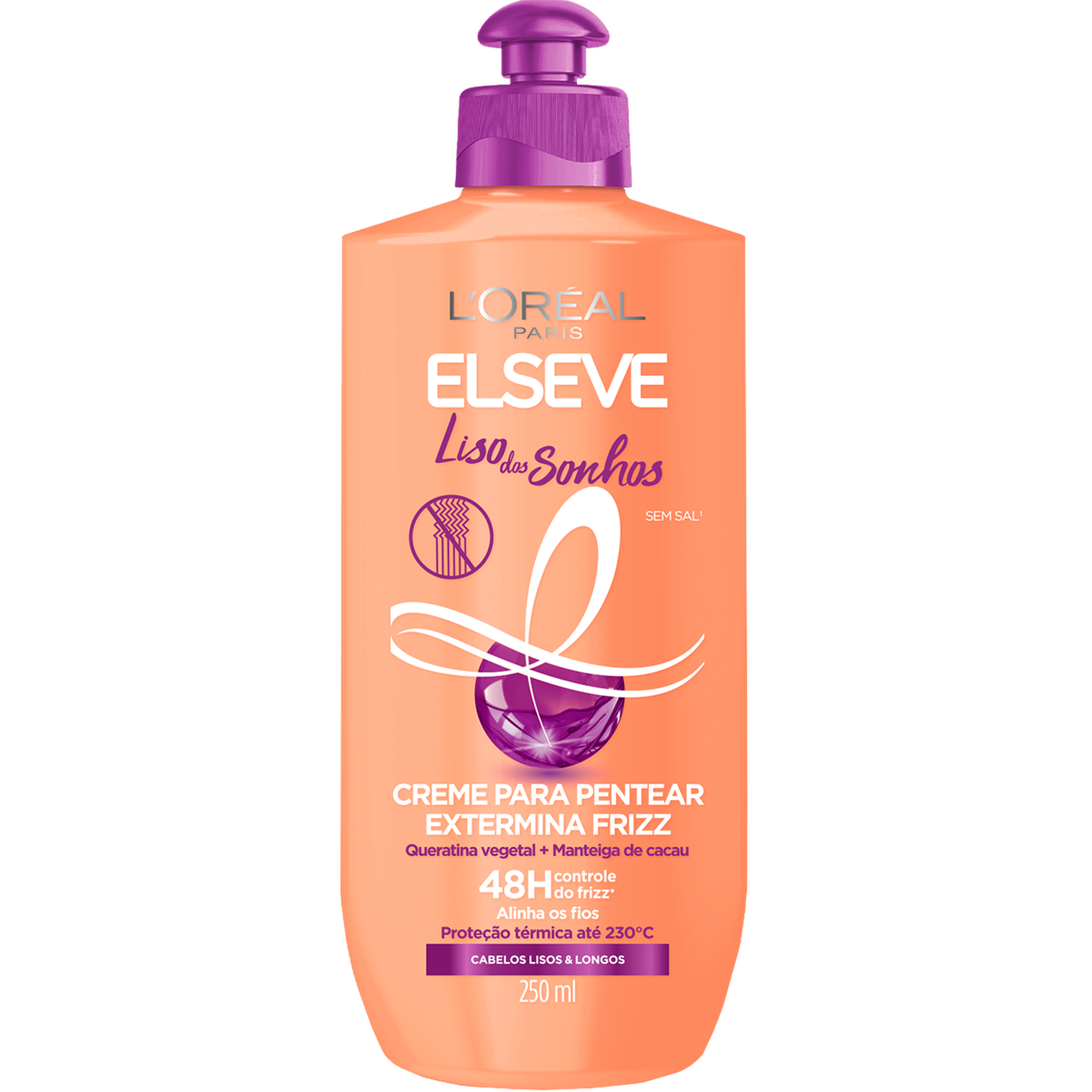 Creme para Pentear Extermina Frizz Liso dos Sonhos Elseve L'Oréal Paris Frasco 250ml