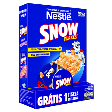 Cereal Matinal Snow Flakes Nestlé 620g - Embalagem Econômica e Grátis 1 Tigela Exclusiva