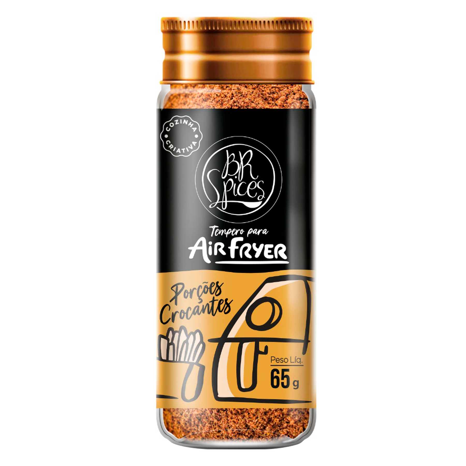 Tempero para Air Fryer Por&ccedil;&otilde;es Crocantes BR Spices Vidro 65g