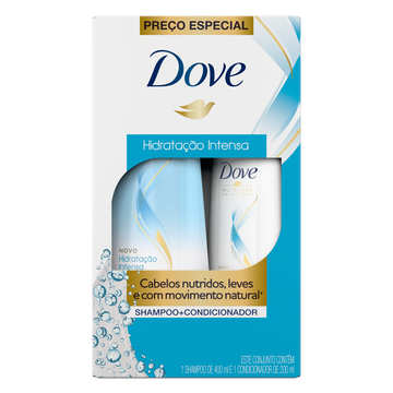 Kit Shampoo 400ml + Condicionador 200ml Dove Hidratação Intensa