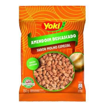 Amendoim Descascado Torrado Molho Especial Yoki Pacote 150g