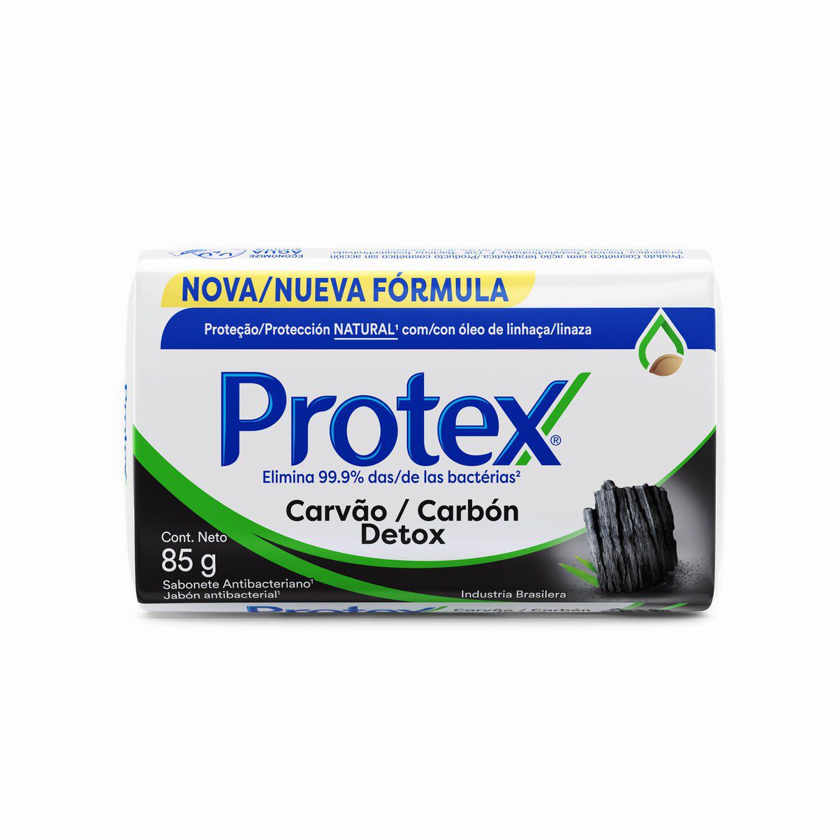 Sabonete Barra Antibacteriano Carv&atilde;o Detox Protex Envolt&oacute;rio 85g