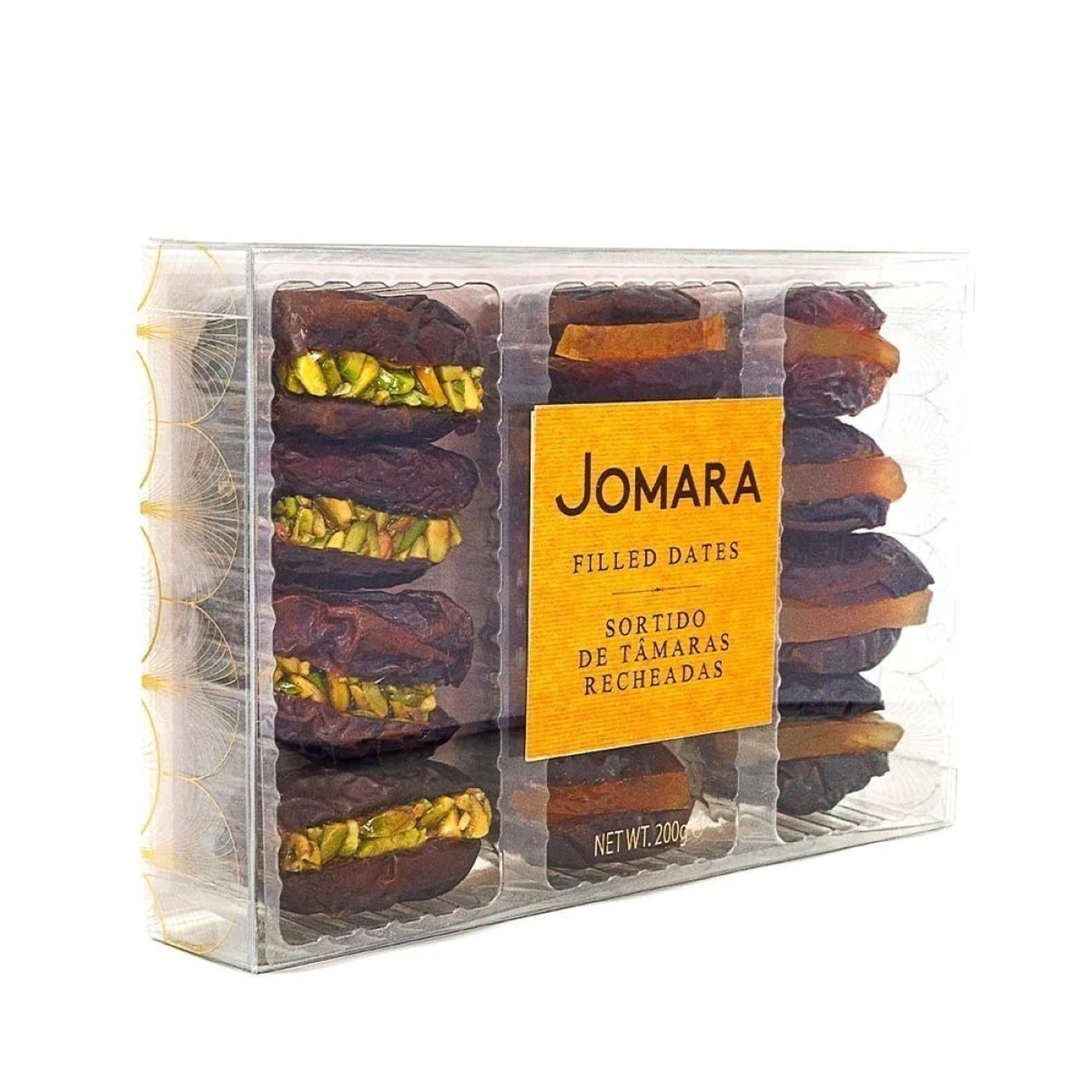 T&acirc;mara Recheada Mix Gengibre Laranja e Pistache Jomara 200g