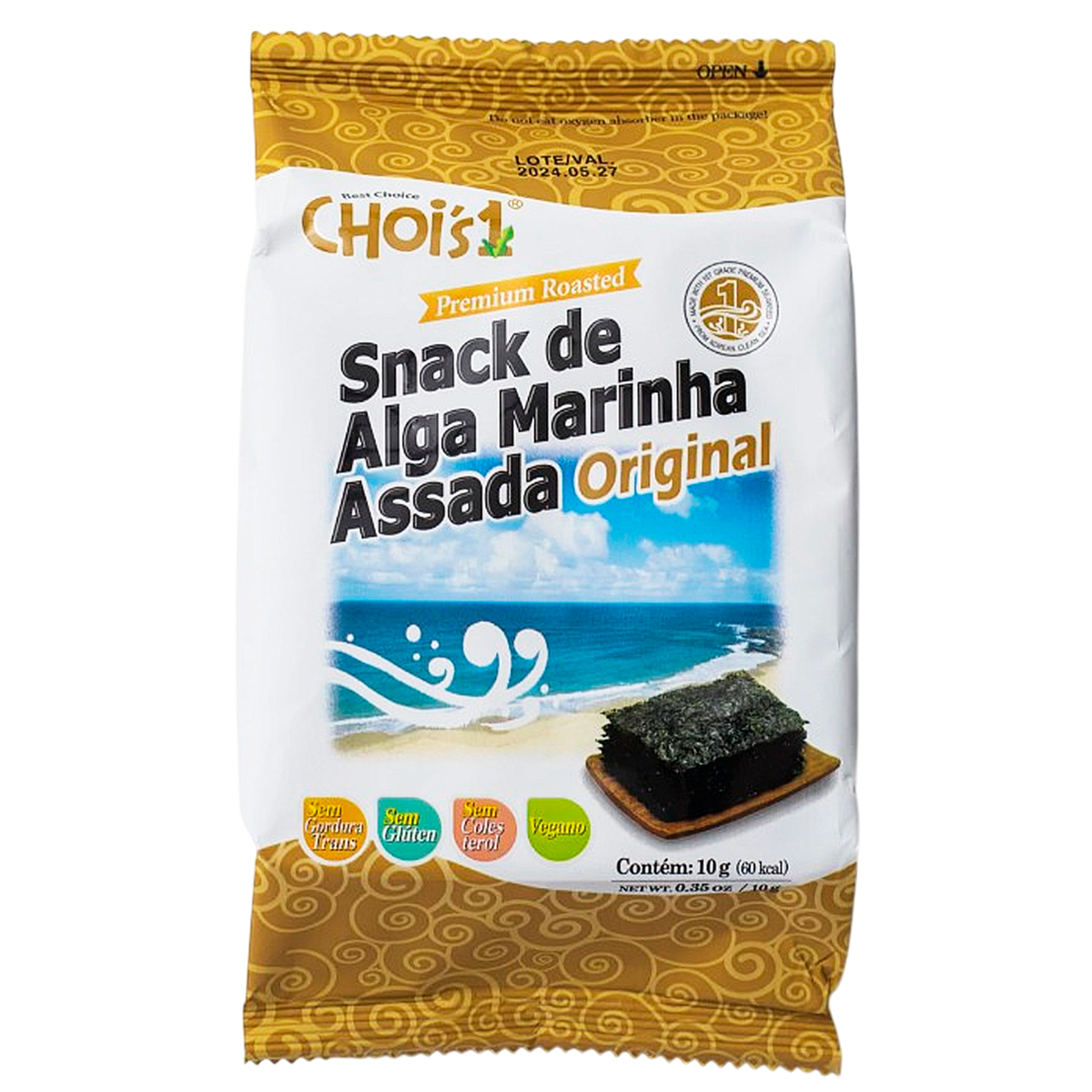 Snack de Alga Marinha Assada Original Choi's1 Pacote 10g