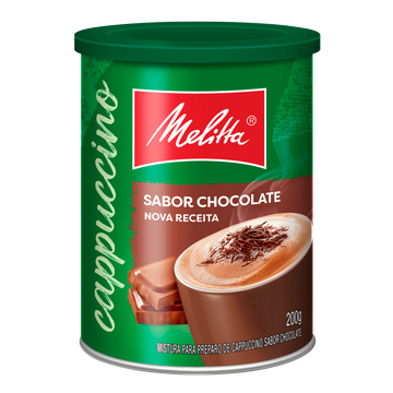 Cappuccino Solúvel Chocolate Melitta Lata 200g