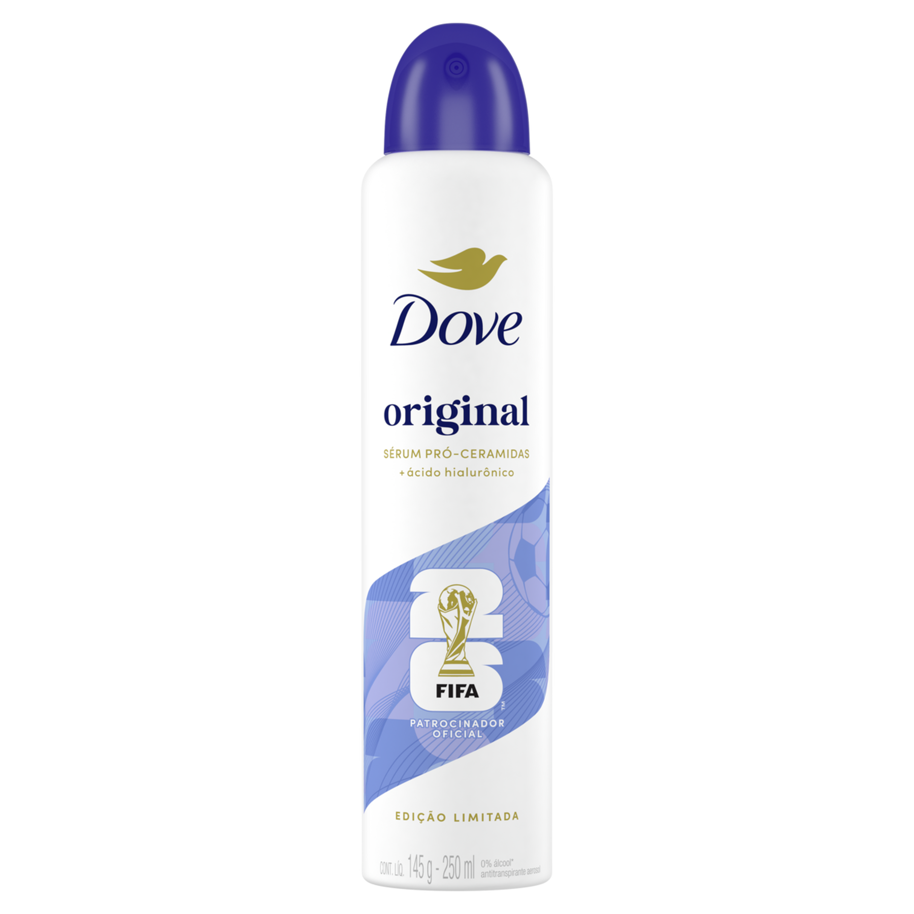 Antitranspirante Aerossol Original Dove 250ml Spray Edi&ccedil;&atilde;o Limitada FIFA 26